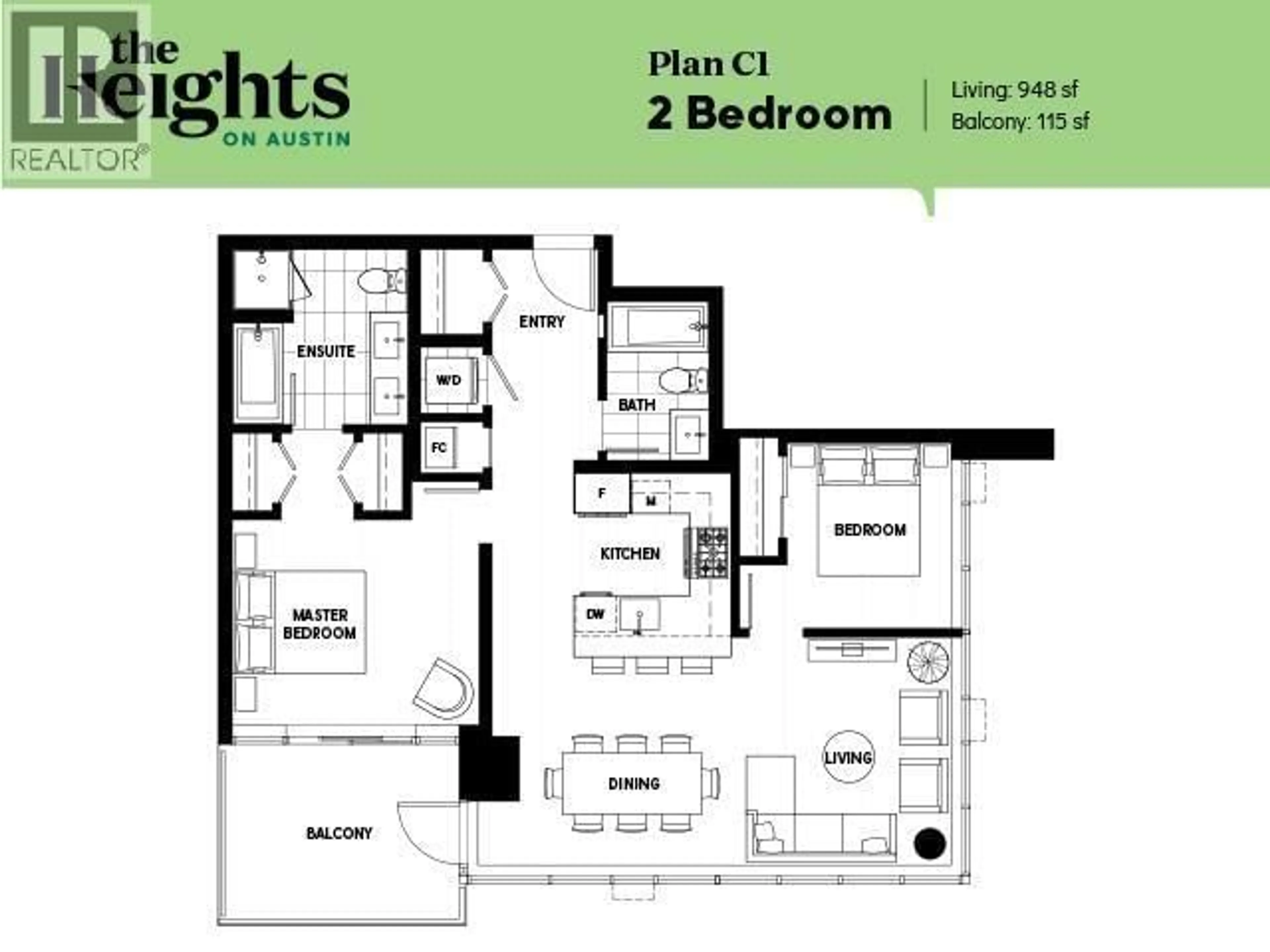 Floor plan for 1204 - 1045 AUSTIN AVENUE, Coquitlam British Columbia V3K0G9
