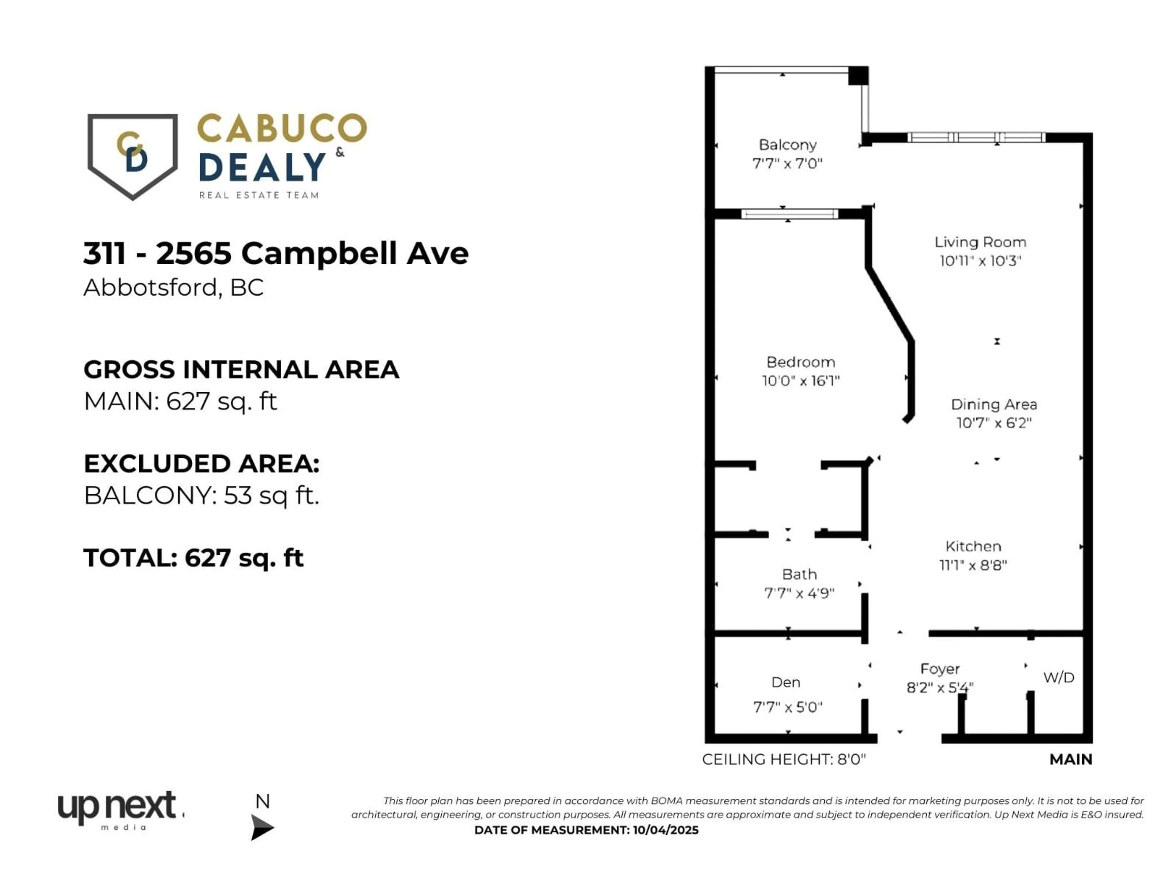 Floor plan for 311 - 2565 CAMPBELL, Abbotsford British Columbia V2S0E3