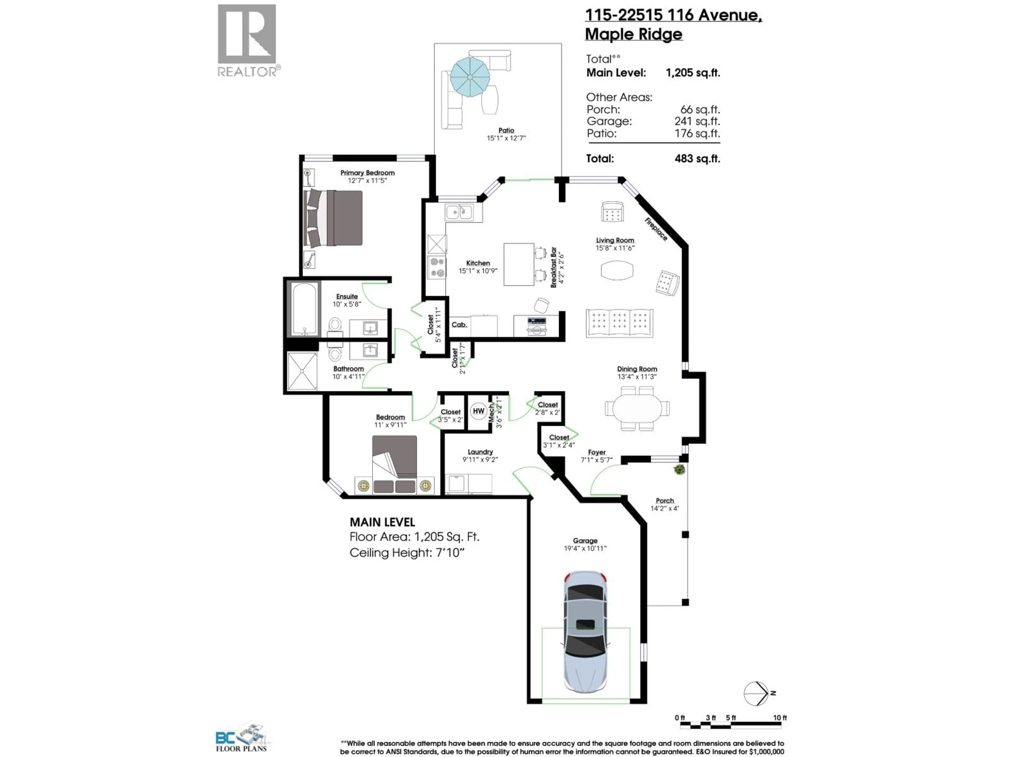 Floor plan for 115 - 22515 116 AVENUE, Maple Ridge British Columbia V2X9V1