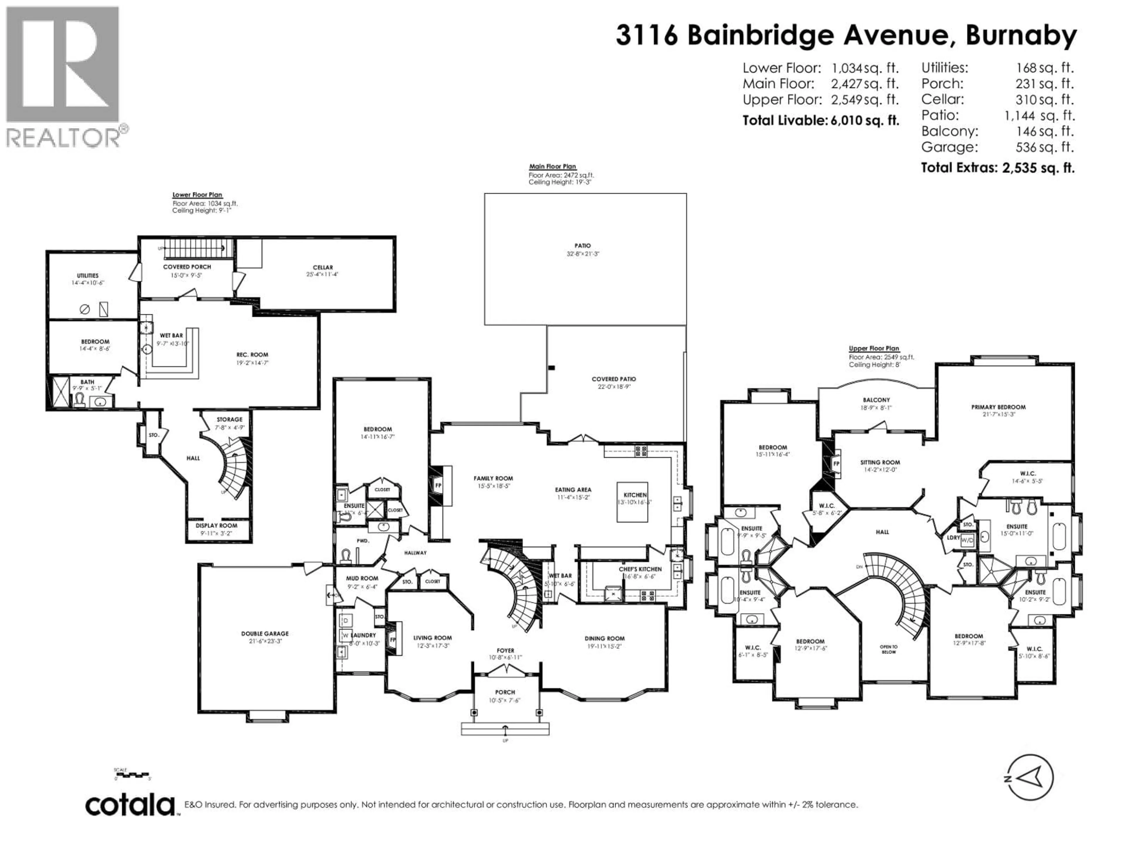 Floor plan for 3116 BAINBRIDGE AVENUE, Burnaby British Columbia V5A2S8