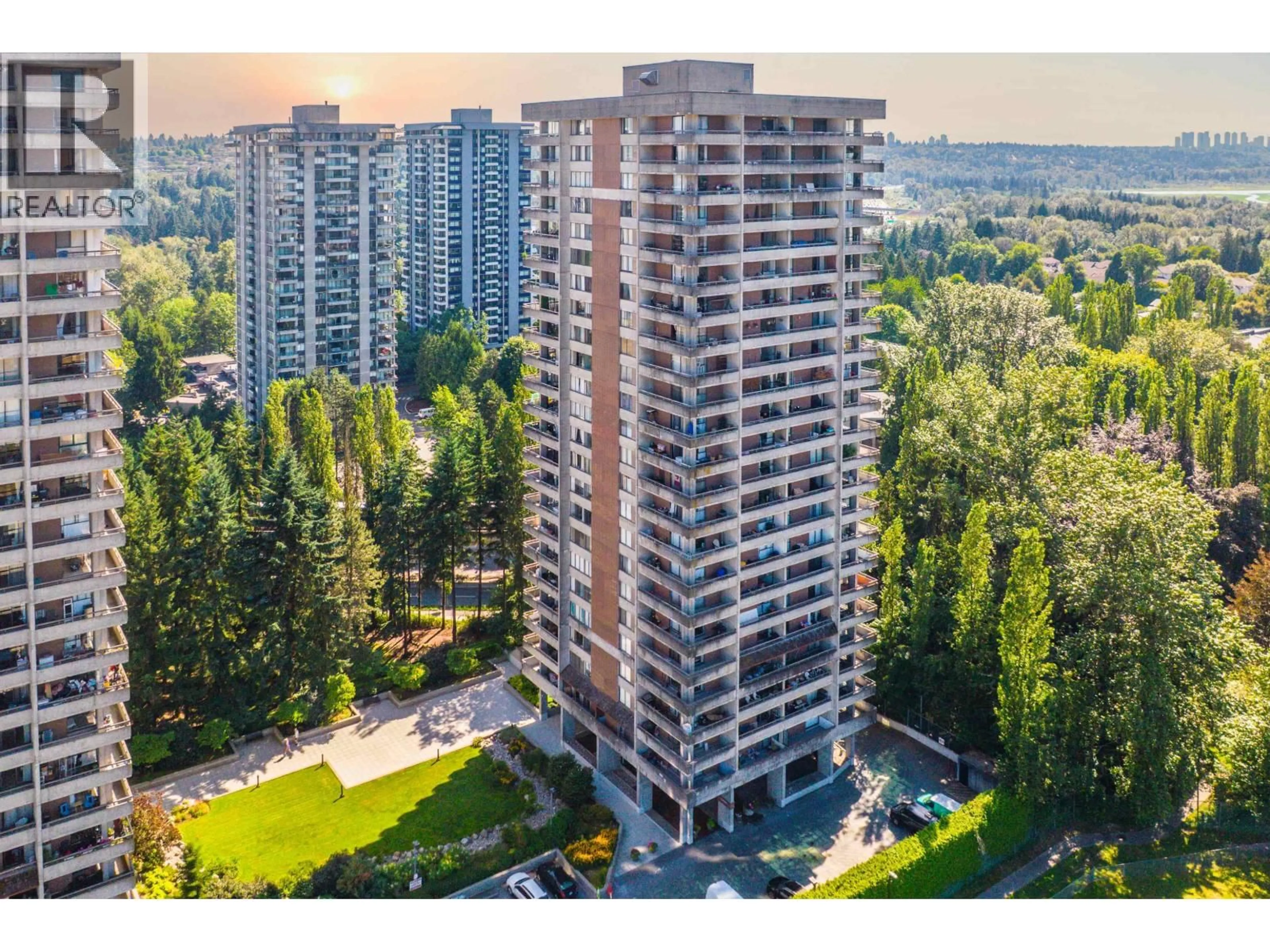 A pic from outside/outdoor area/front of a property/back of a property/a pic from drone, city buildings view from balcony for 303 - 3737 BARTLETT COURT, Burnaby British Columbia V3J7E3