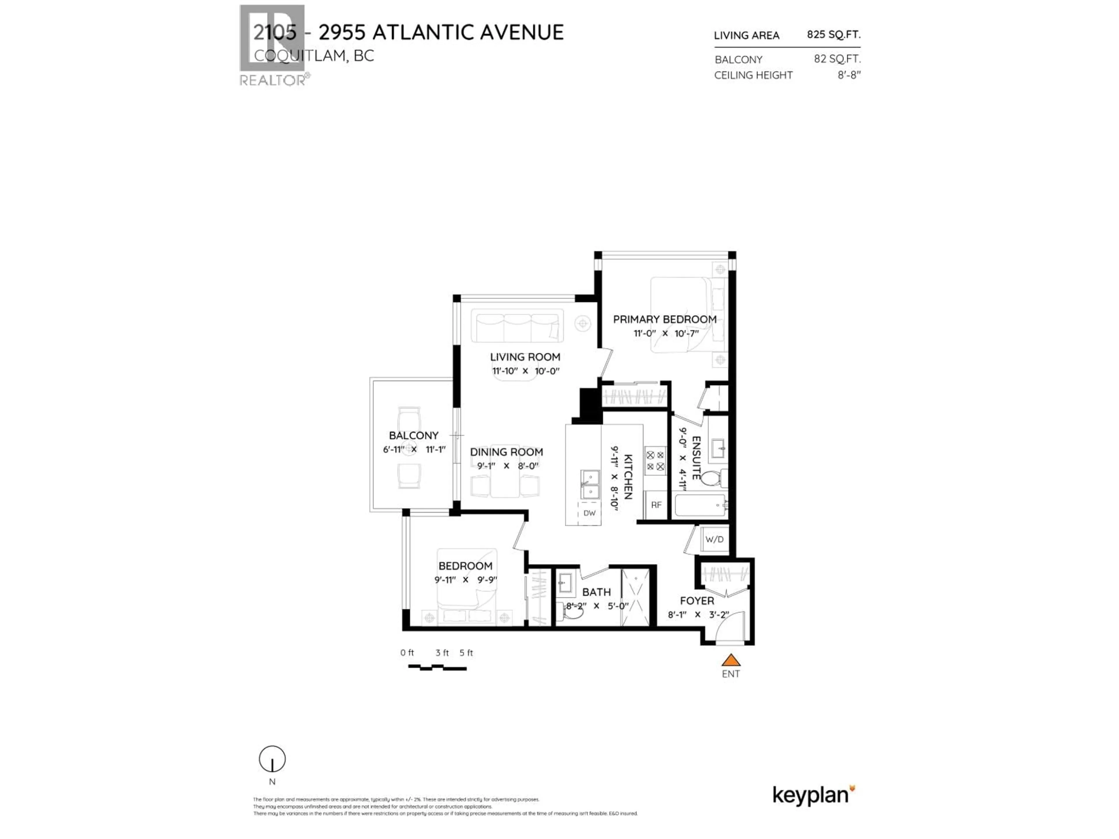 Floor plan for 2105 - 2955 ATLANTIC AVENUE, Coquitlam British Columbia V3B0H9