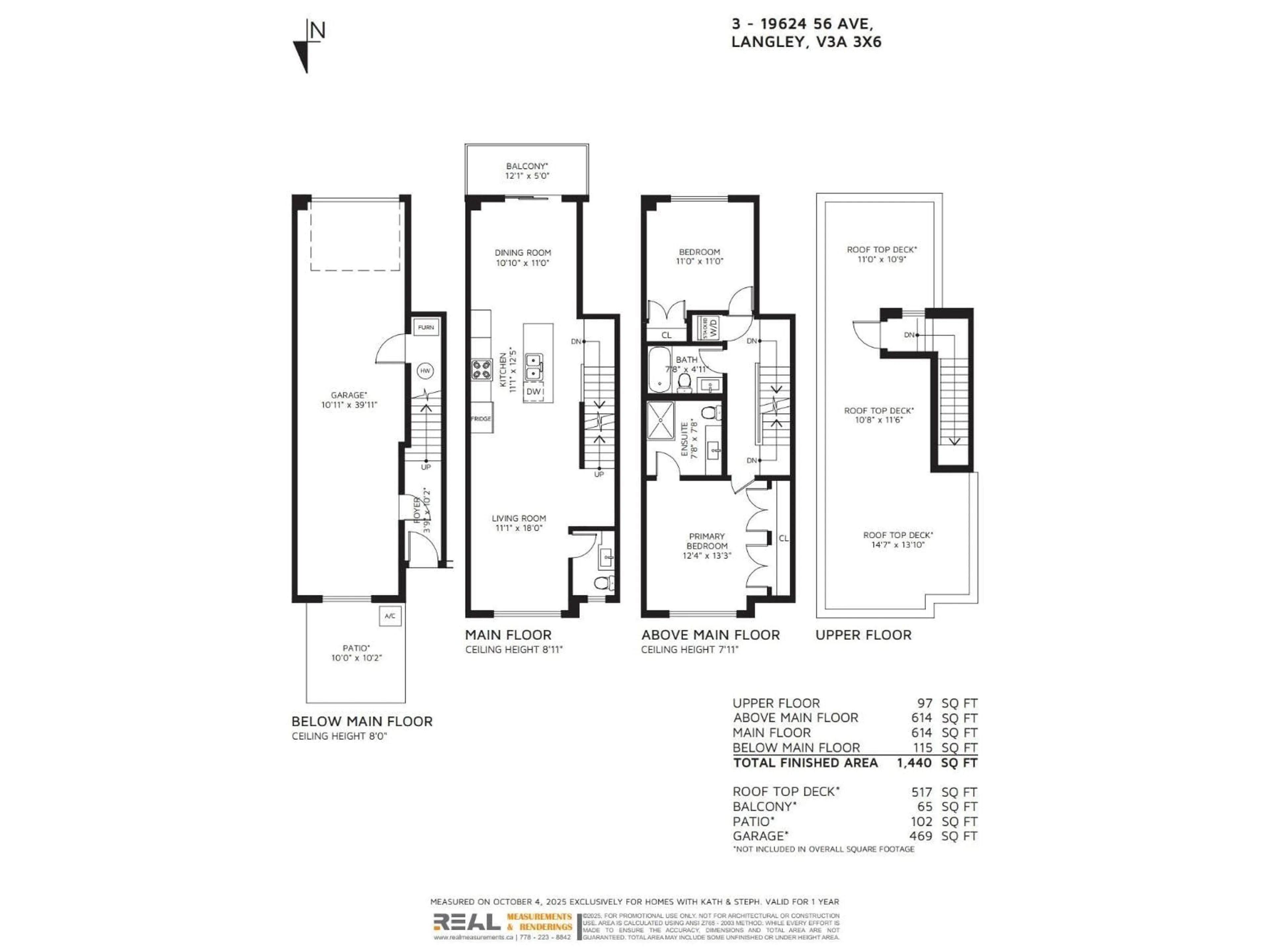 Floor plan for 3 - 19624 56, Langley British Columbia V3A3X6