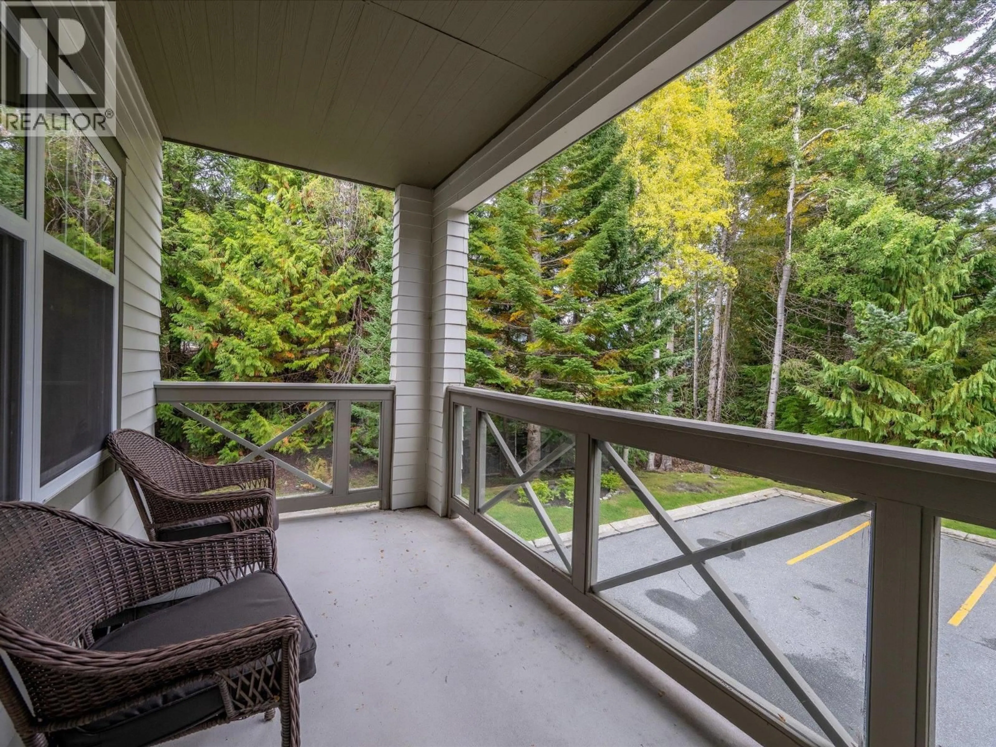 Patio, forest/trees view for 203 - 3300 PTARMIGAN PLACE, Whistler British Columbia V8E0V5