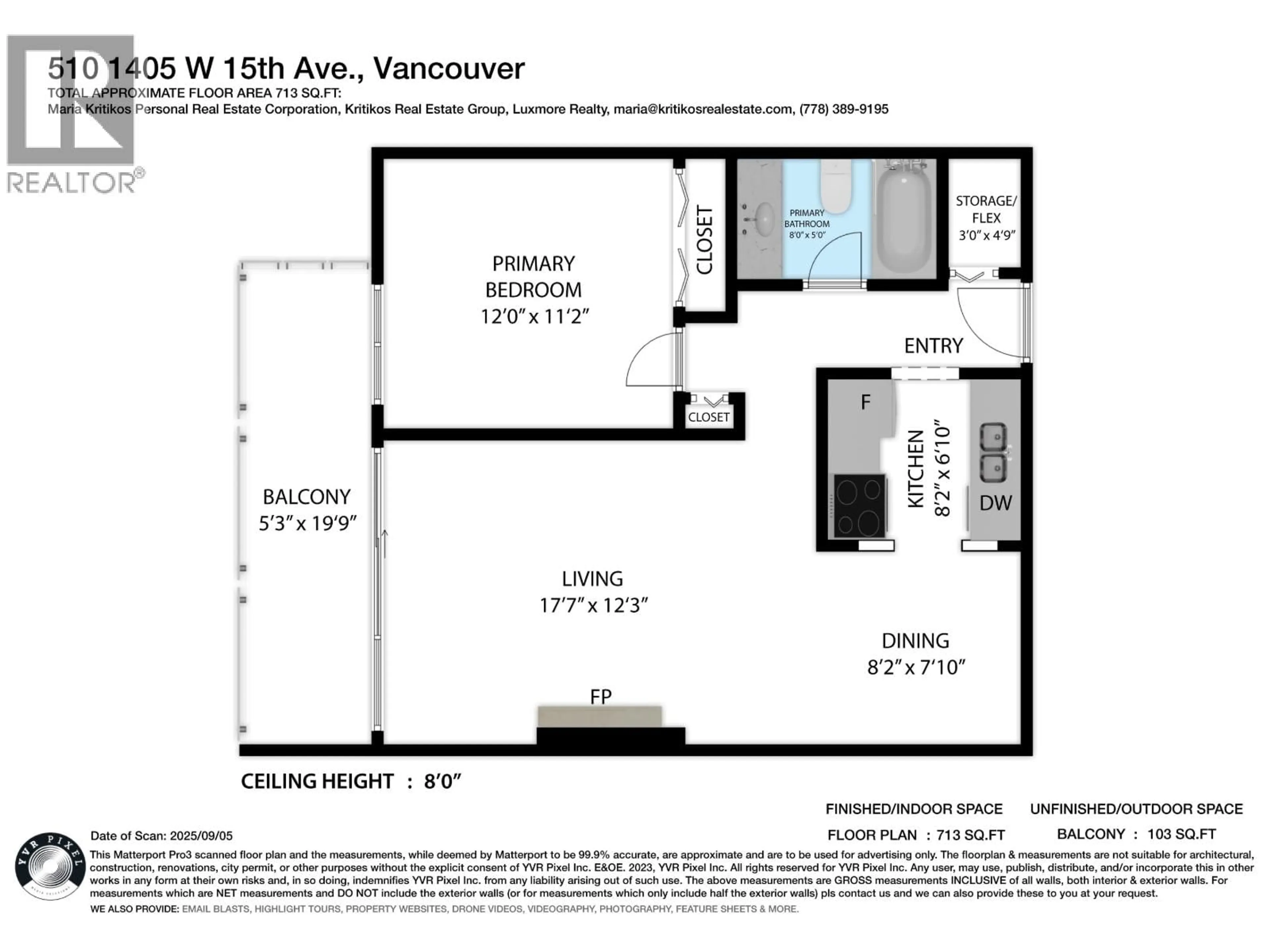 Floor plan for 510 - 1405 15TH AVENUE, Vancouver British Columbia V6H3R2