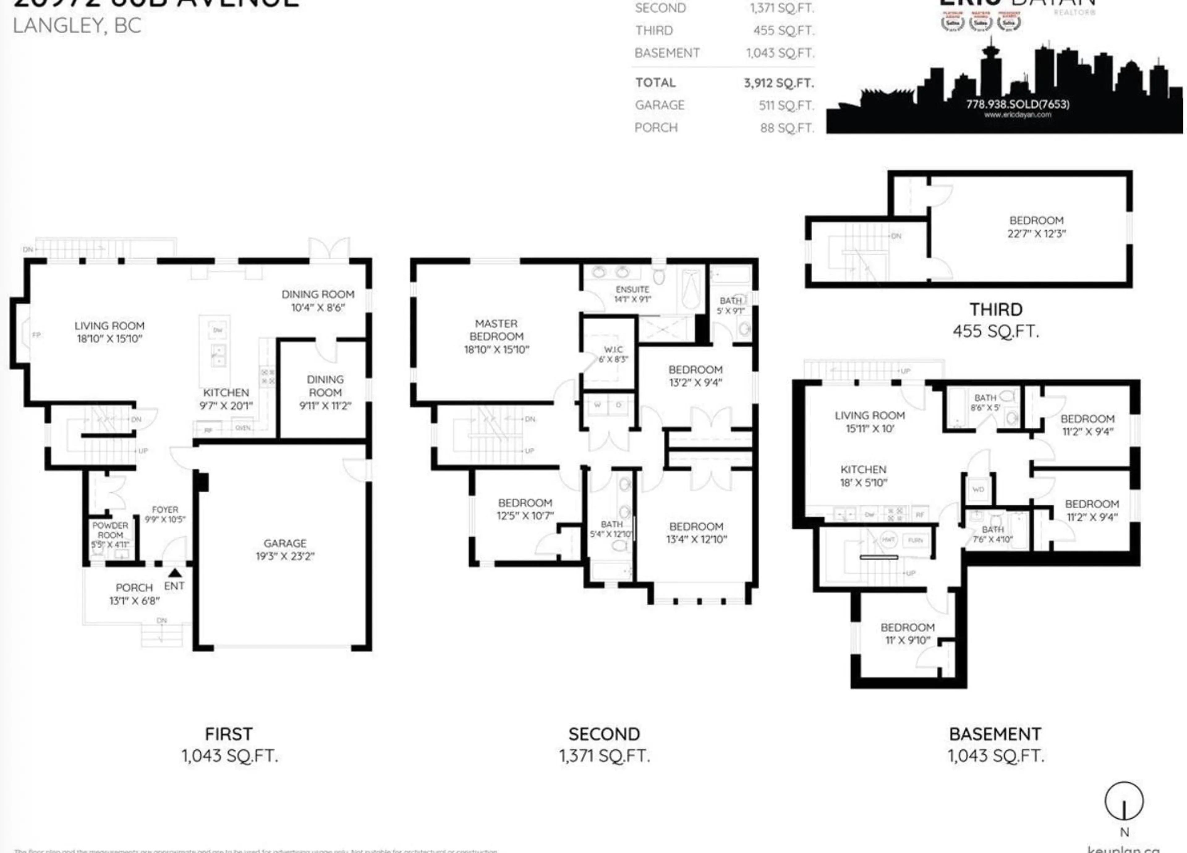 Floor plan for 20972 80B, Langley British Columbia V2Y0R2