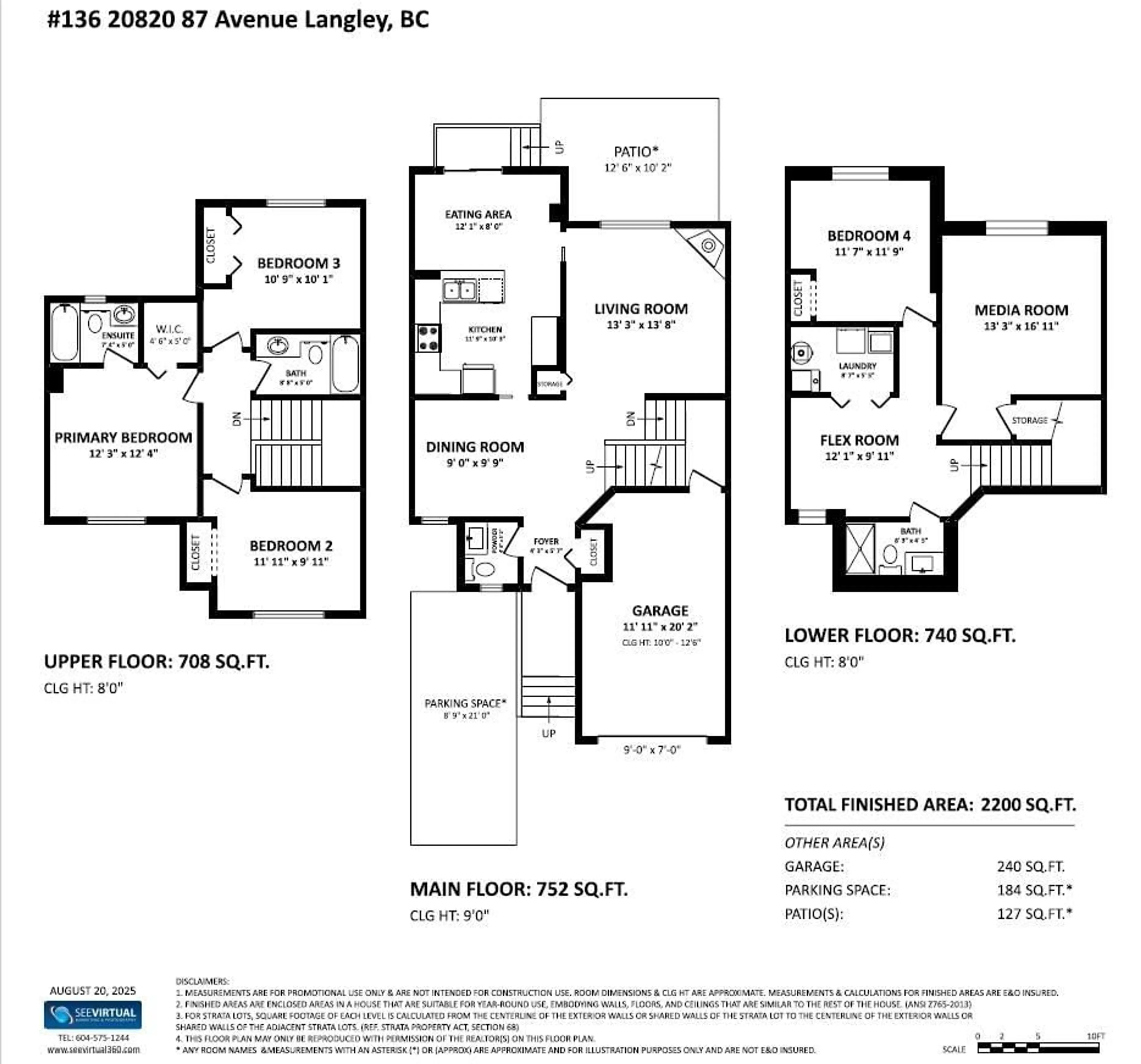 Floor plan for 136 - 20820 87, Langley British Columbia V1M3W5