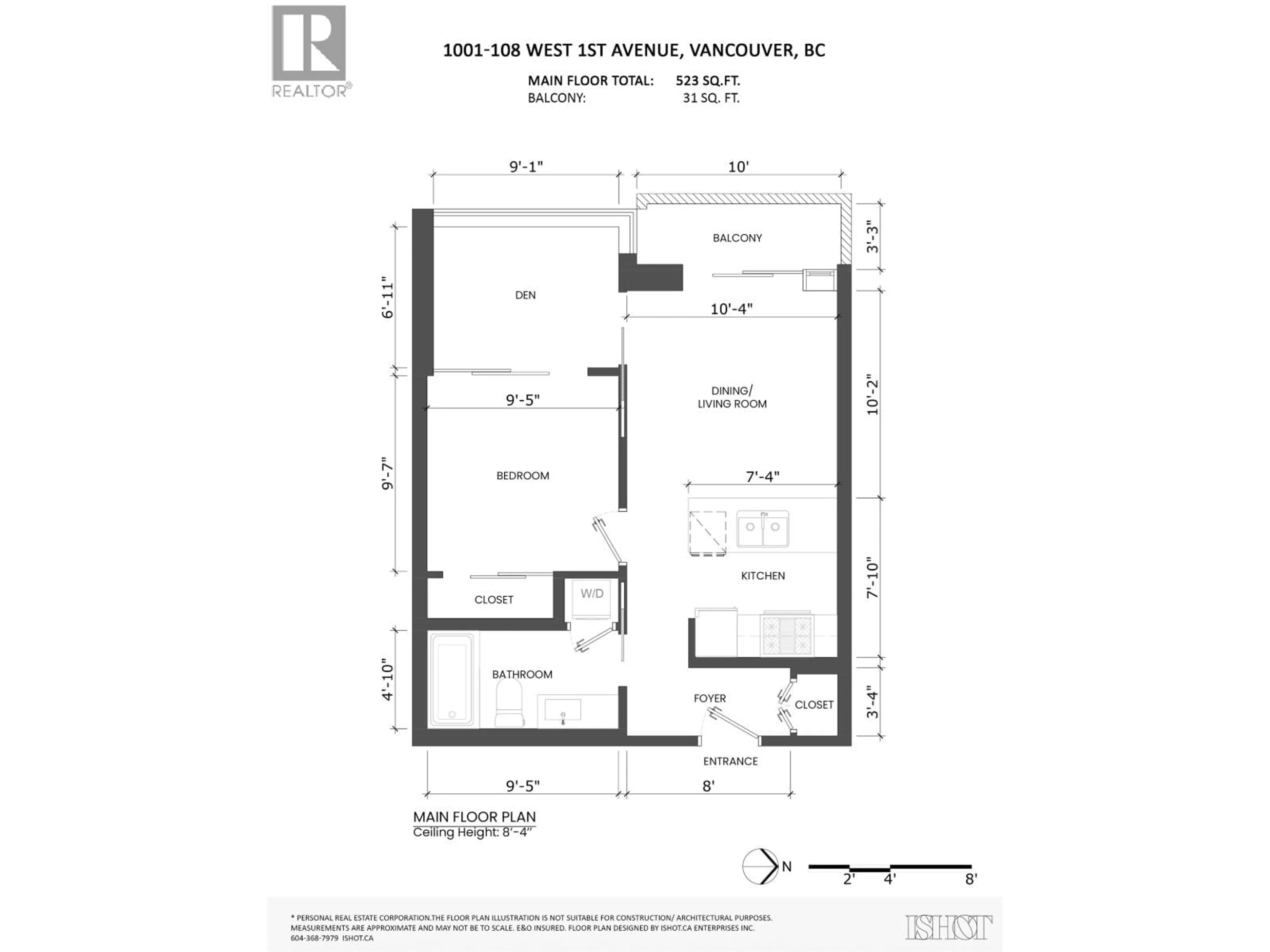 Floor plan for 1001 - 108 1ST AVENUE, Vancouver British Columbia V5Y0H4