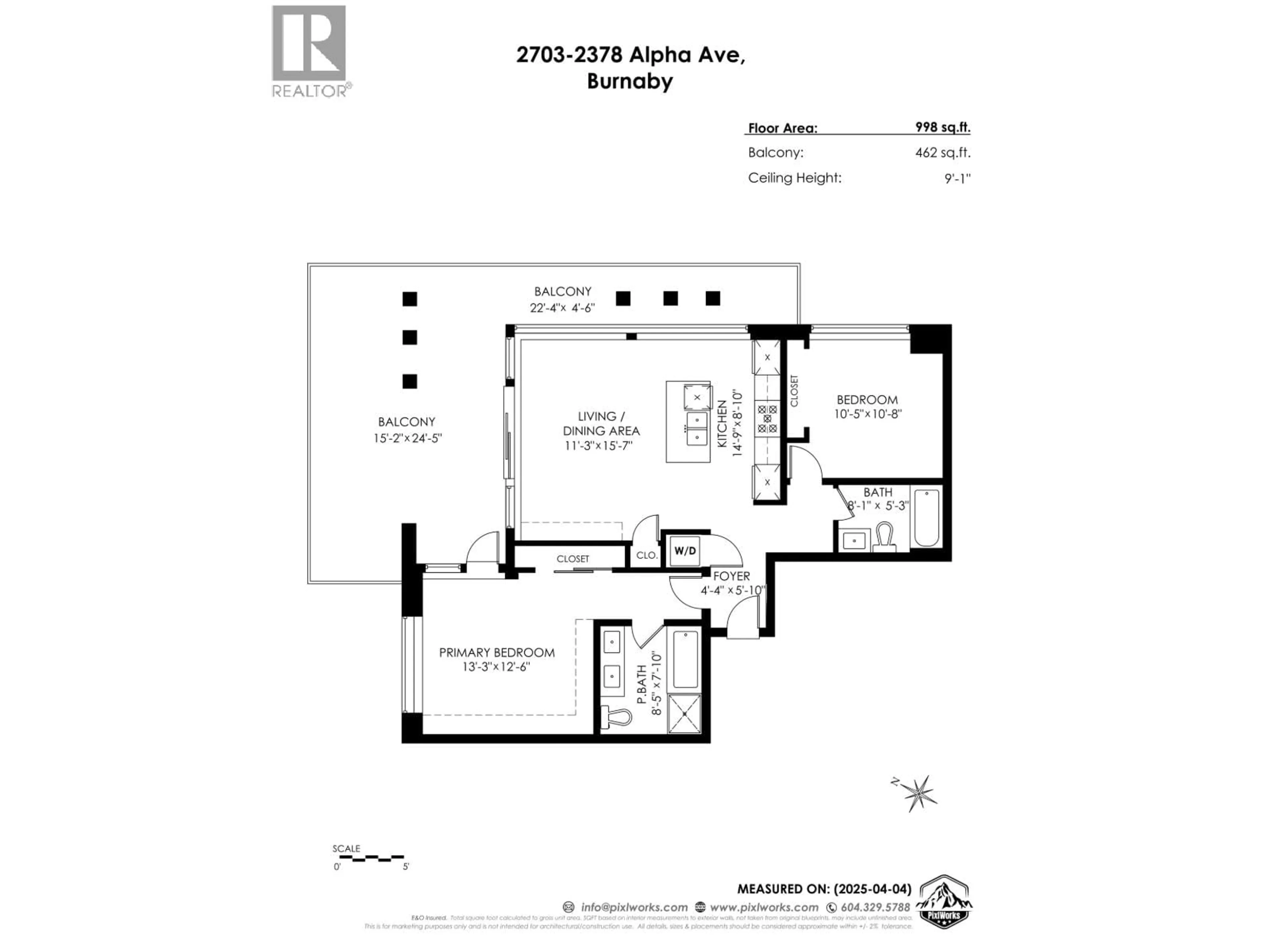 Floor plan for 2703 - 2378 ALPHA AVENUE, Burnaby British Columbia V5C0K2
