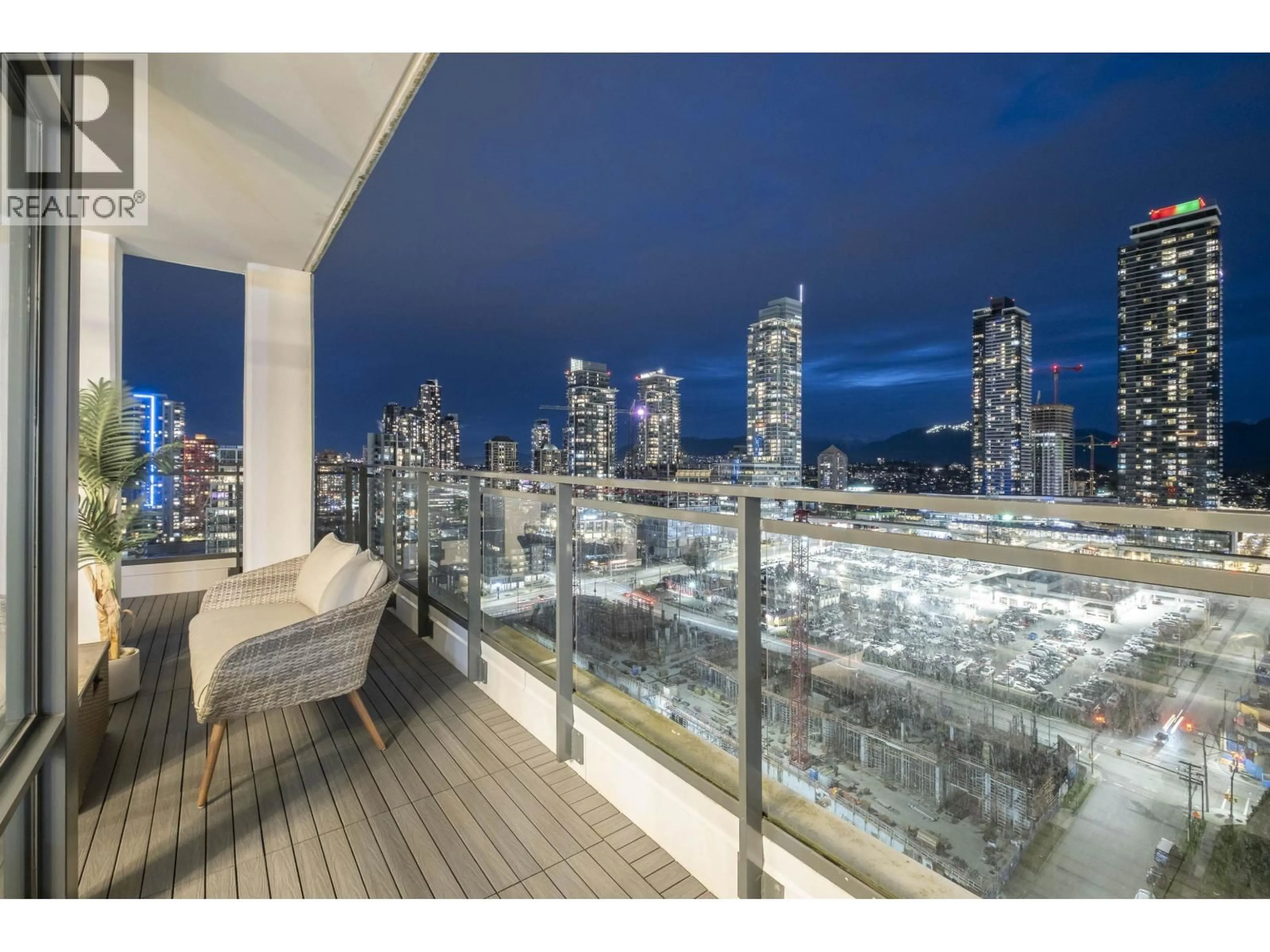 Balcony in the apartment, city buildings view from balcony for 2703 - 2378 ALPHA AVENUE, Burnaby British Columbia V5C0K2