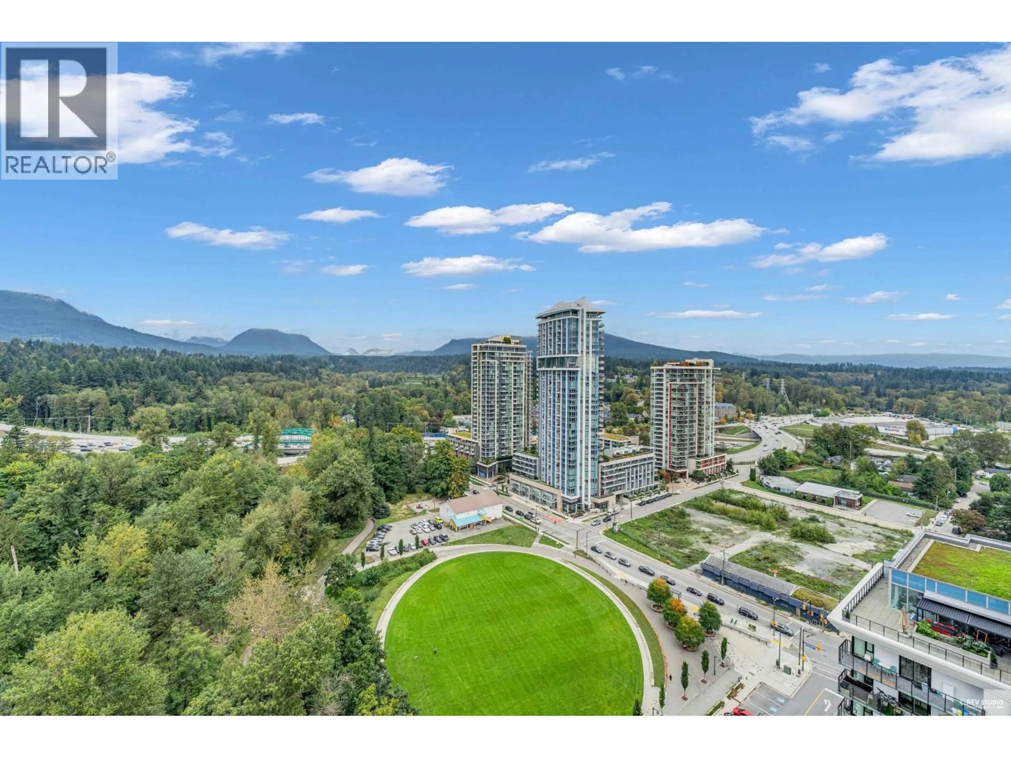 A pic from outside/outdoor area/front of a property/back of a property/a pic from drone, city buildings view from balcony for 2402 - 1401 HUNTER STREET, North Vancouver British Columbia V7J1H3