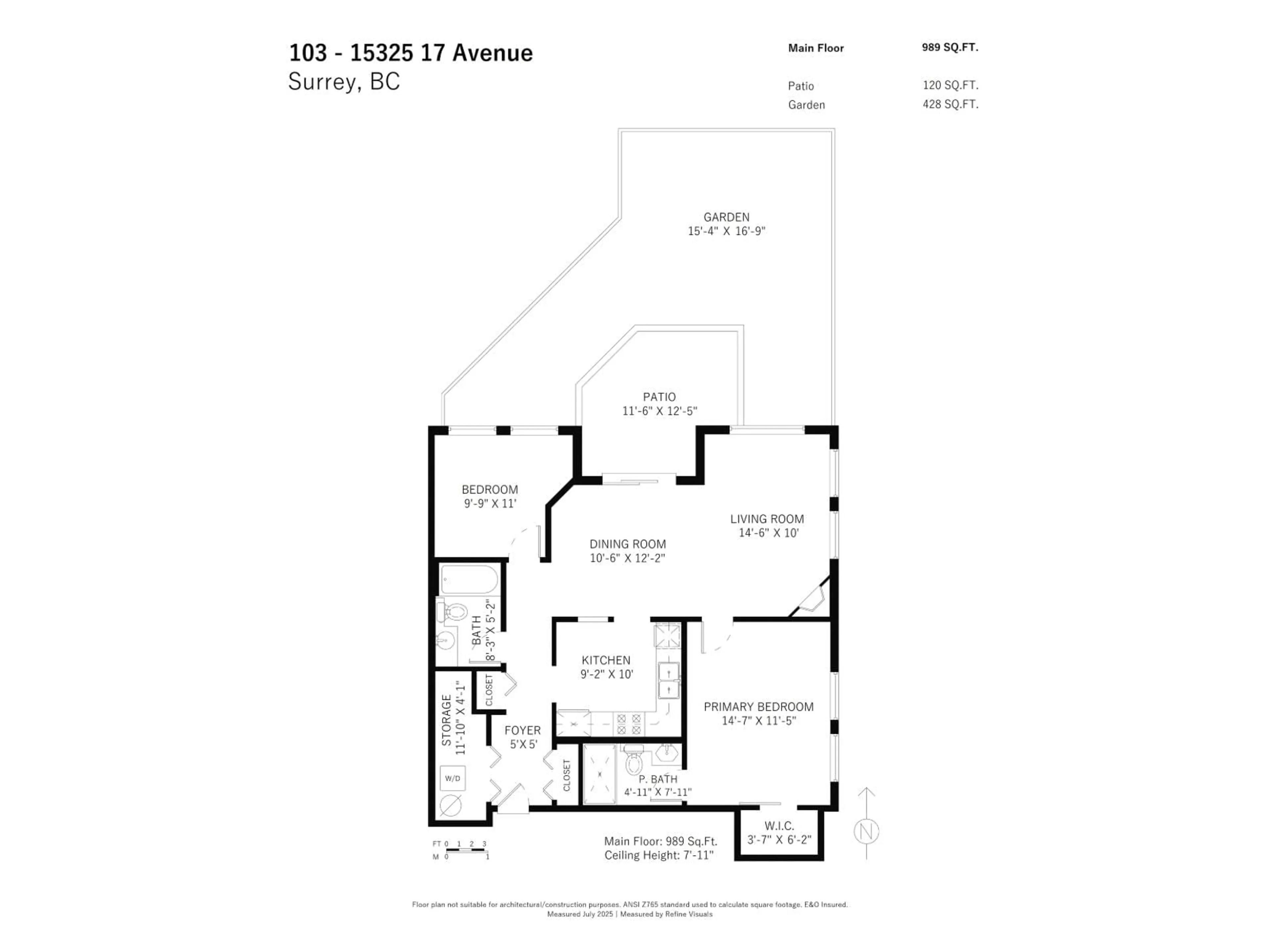 Floor plan for 103 - 15325 17, Surrey British Columbia V4A1T8