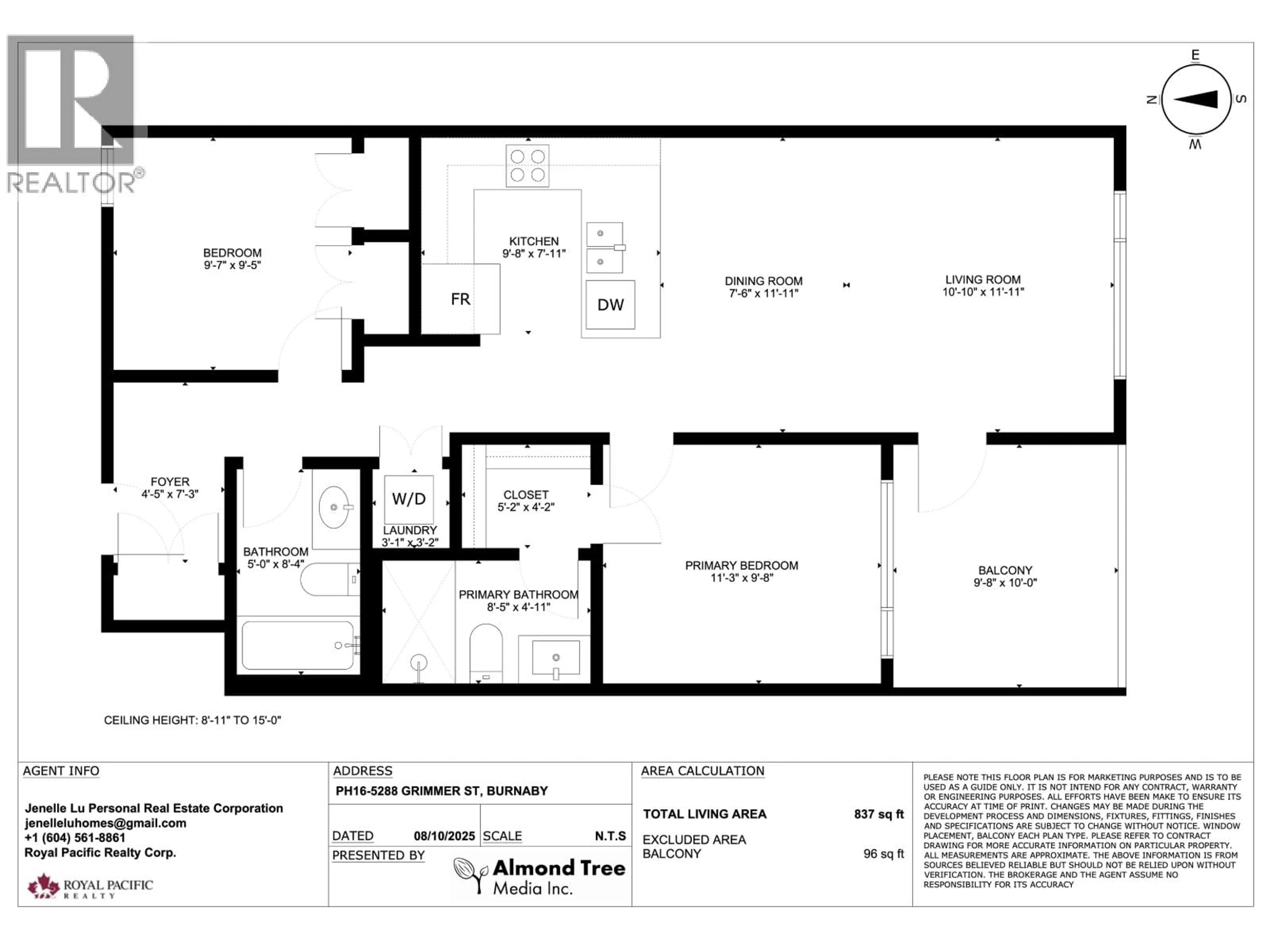 Floor plan for PH16 - 5288 GRIMMER STREET, Burnaby British Columbia V5H0C5