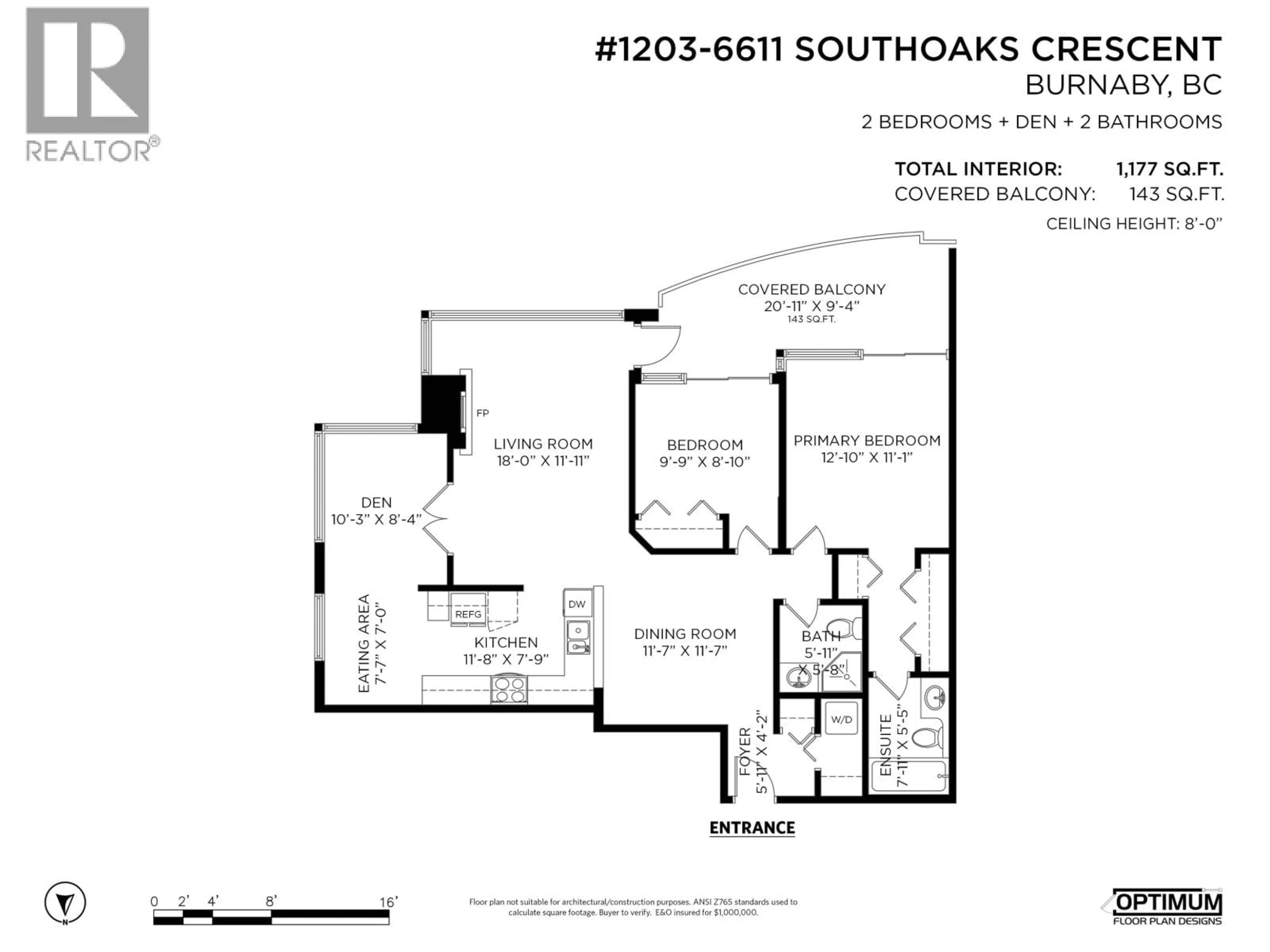Floor plan for 1203 - 6611 SOUTHOAKS CRESCENT, Burnaby British Columbia V5E4L5