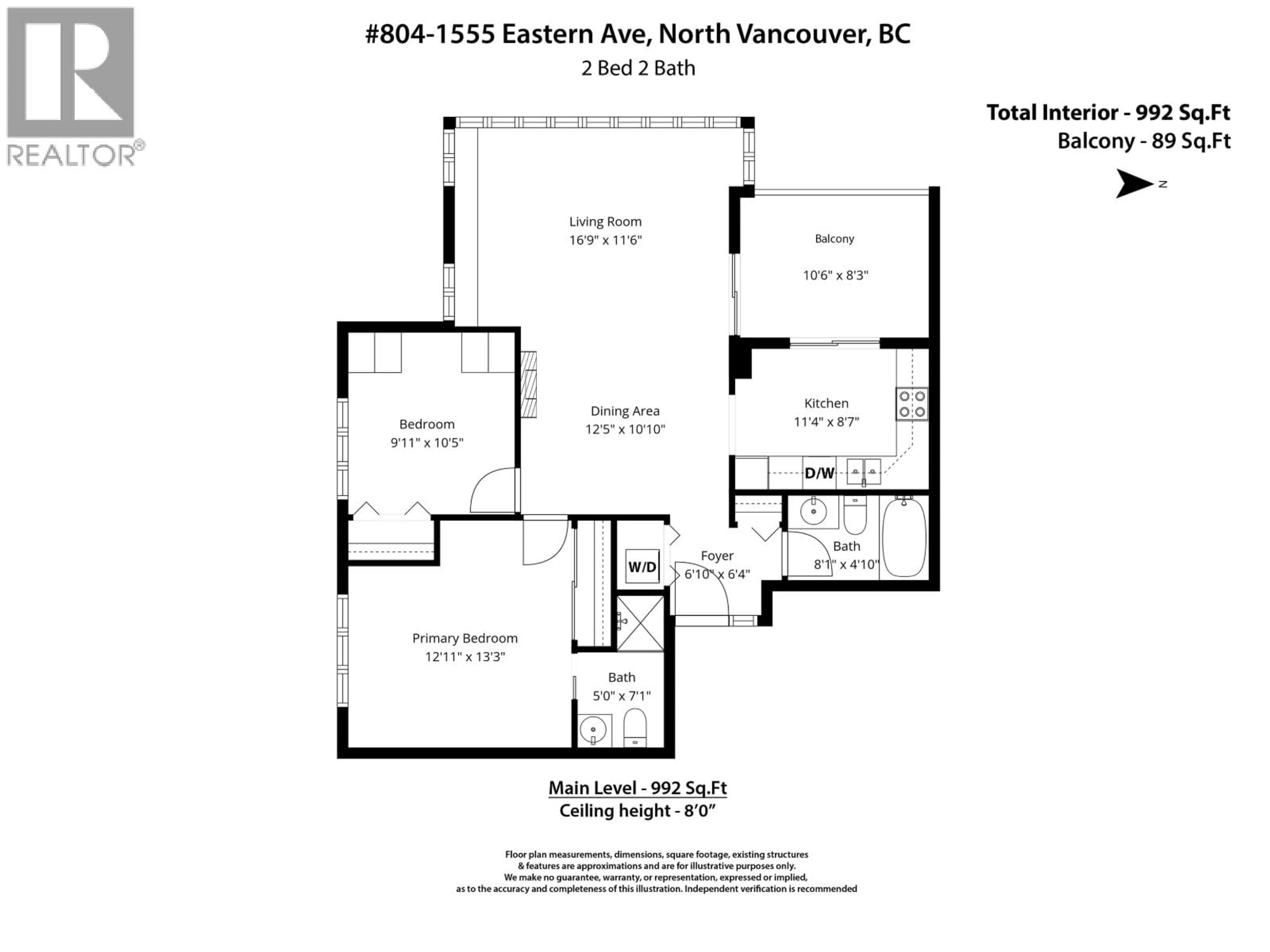 Floor plan for 804 - 1555 EASTERN AVENUE, North Vancouver British Columbia V7L3G2