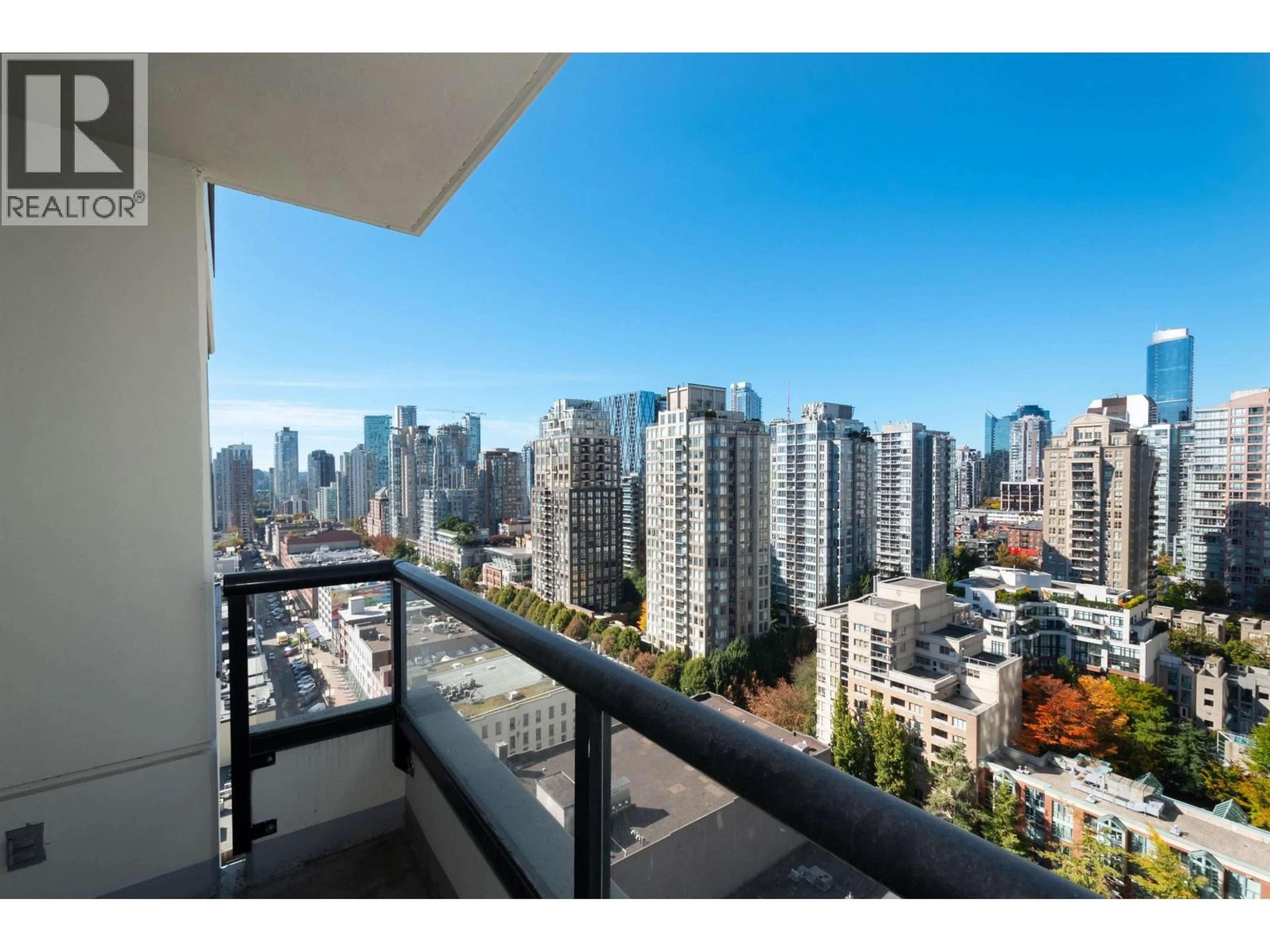 Balcony in the apartment, city buildings view from balcony for 2201 - 977 MAINLAND STREET, Vancouver British Columbia V6B1T2