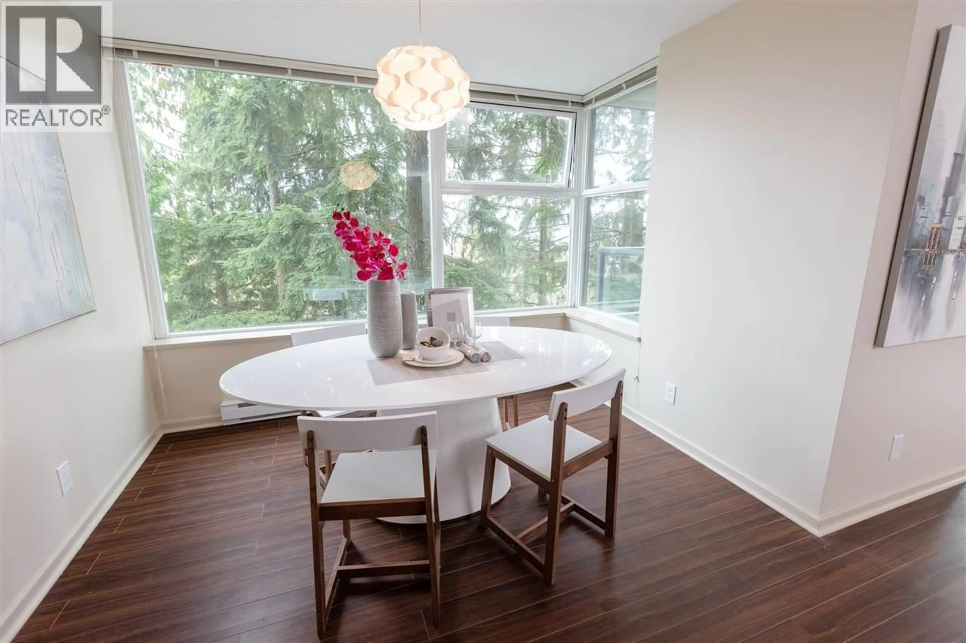 Dining room, wood/laminate floor for 305 - 9232 UNIVERSITY CRESCENT, Burnaby British Columbia V5A0A3