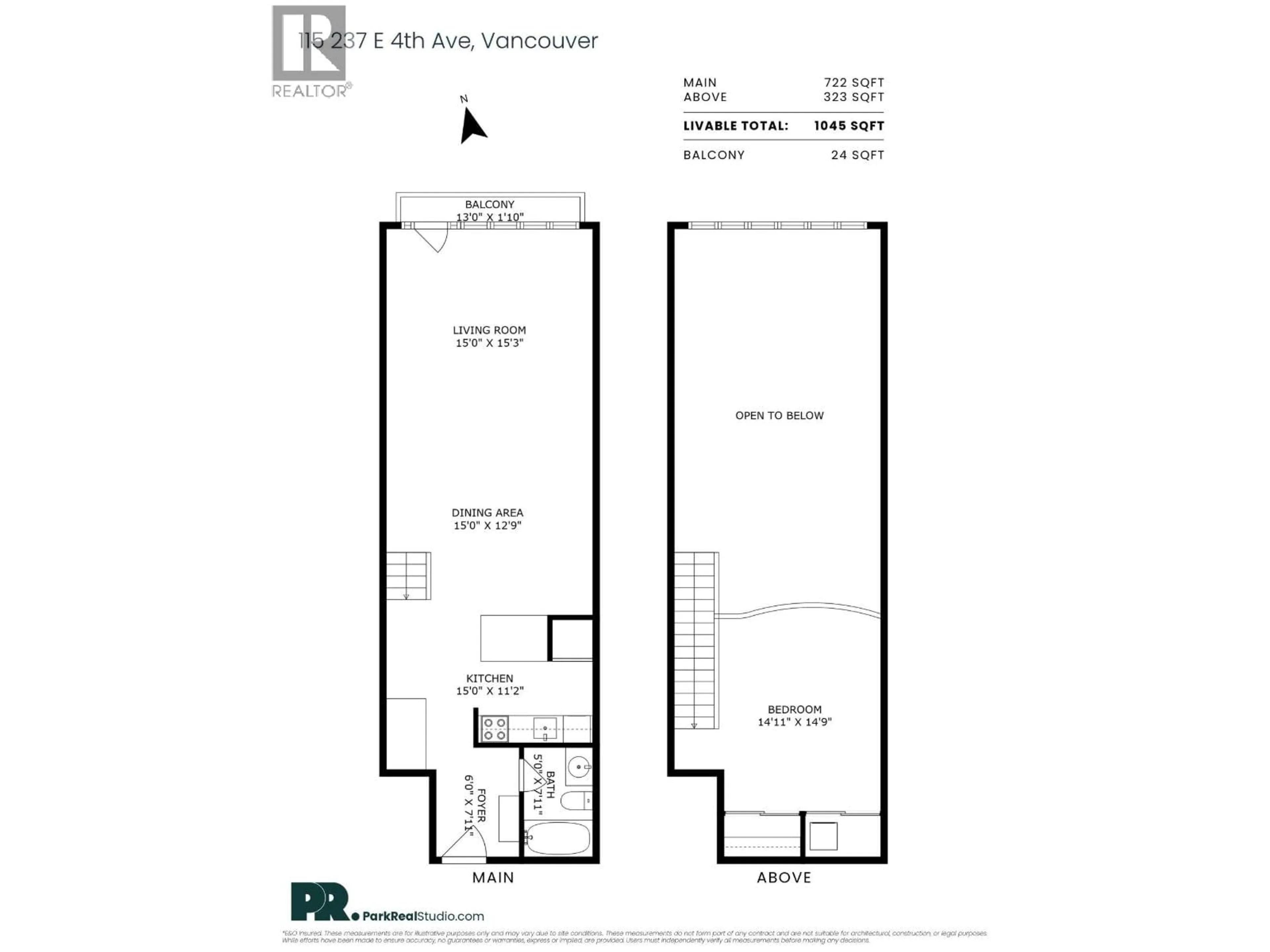Floor plan for 115 - 237 4TH AVENUE, Vancouver British Columbia V5T4R4