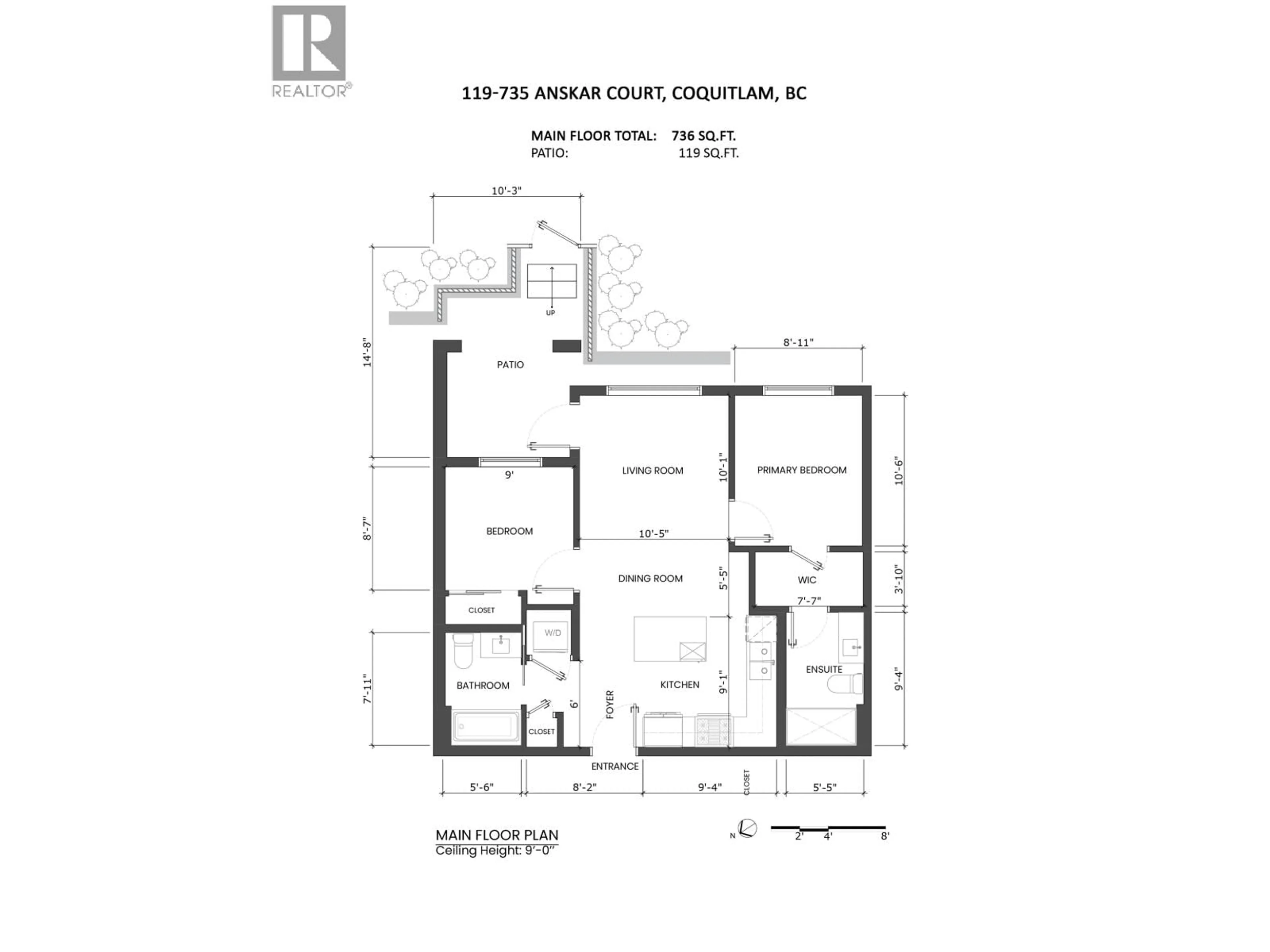 Floor plan for 119 - 735 ANSKAR COURT, Coquitlam British Columbia V3J0L7