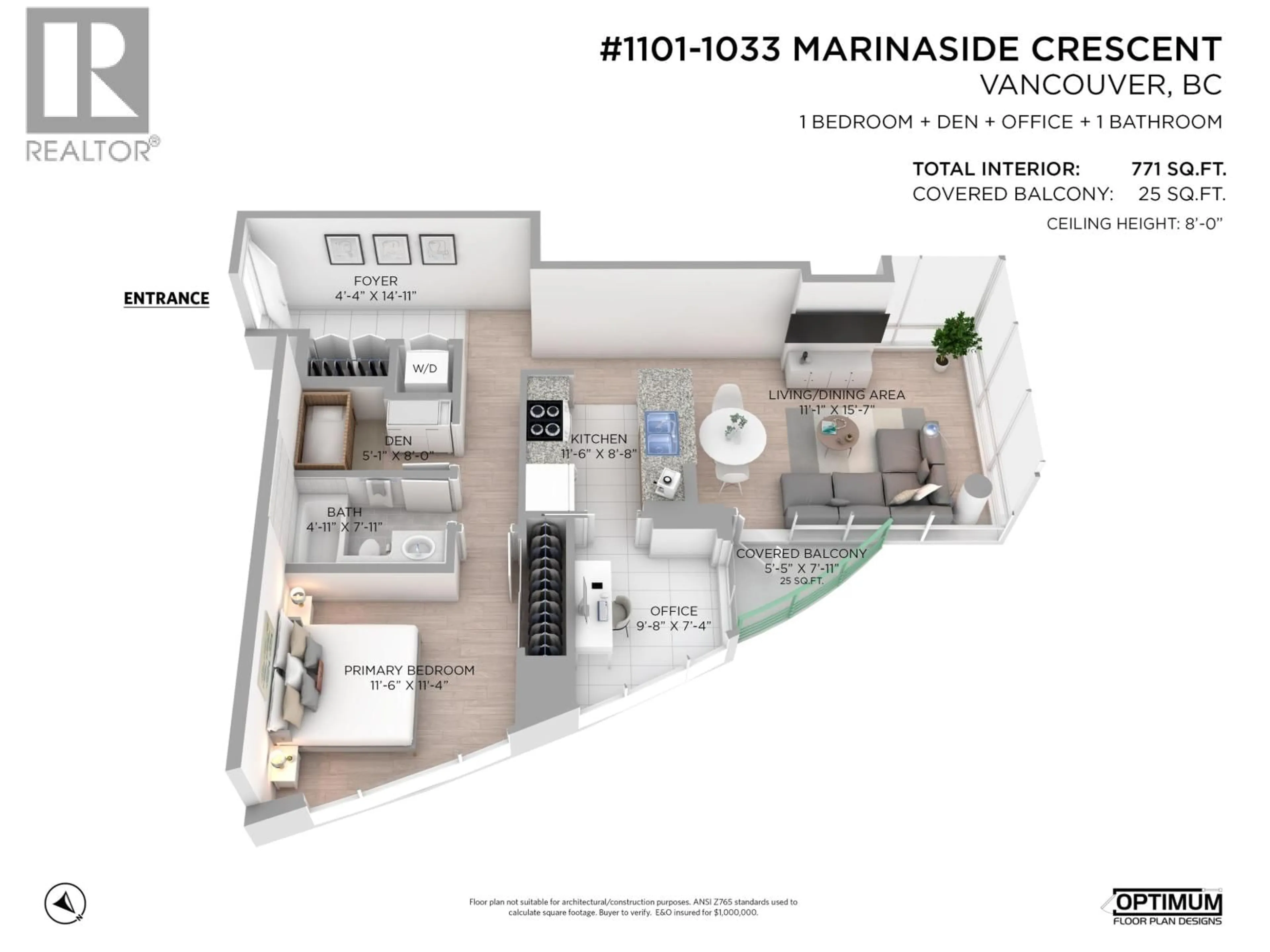 Floor plan for 1101 - 1033 MARINASIDE CRESCENT, Vancouver British Columbia V6Z3A3