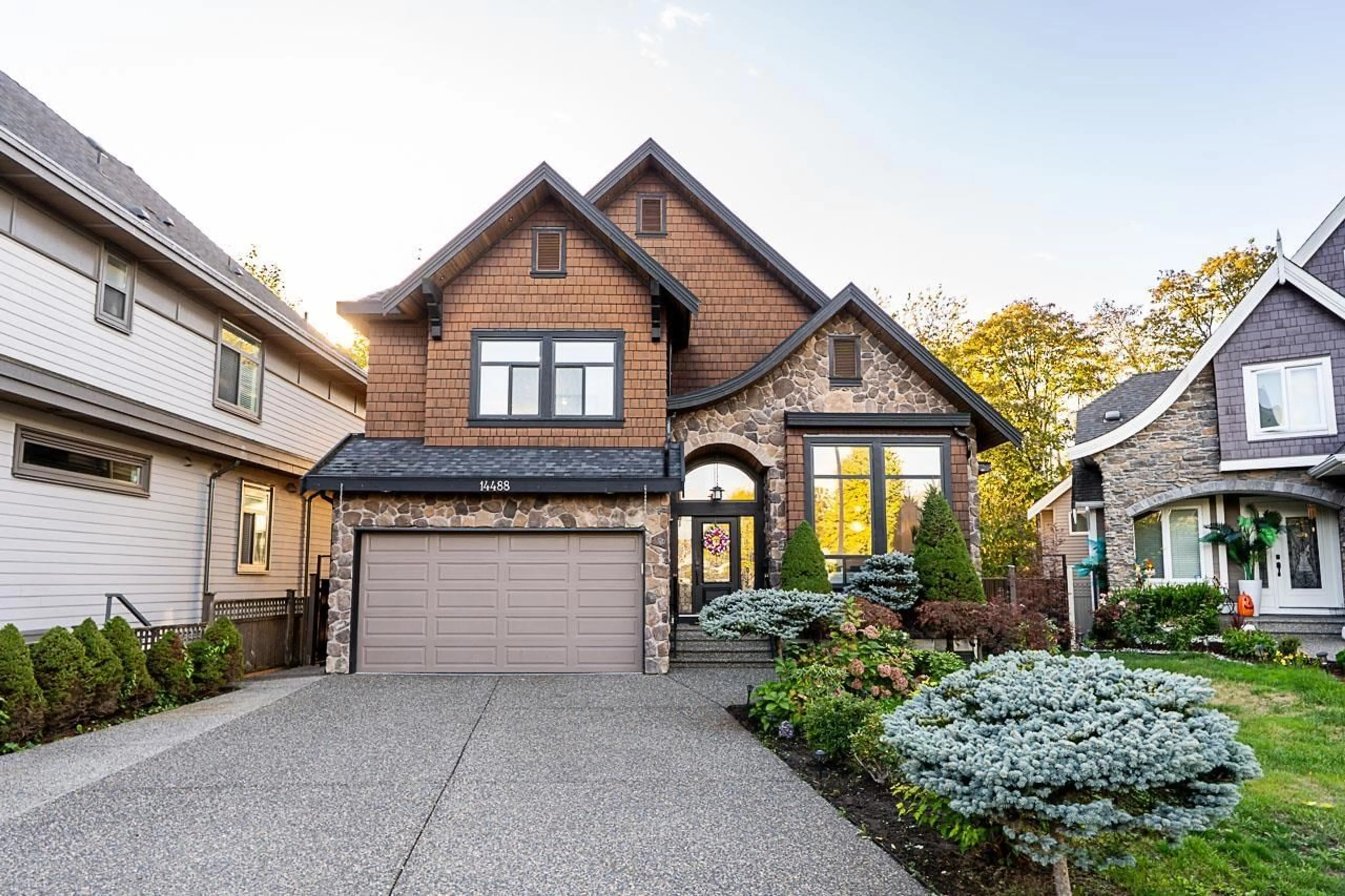Home with brick exterior material, street for 14488 59A, Surrey British Columbia V3S7B5