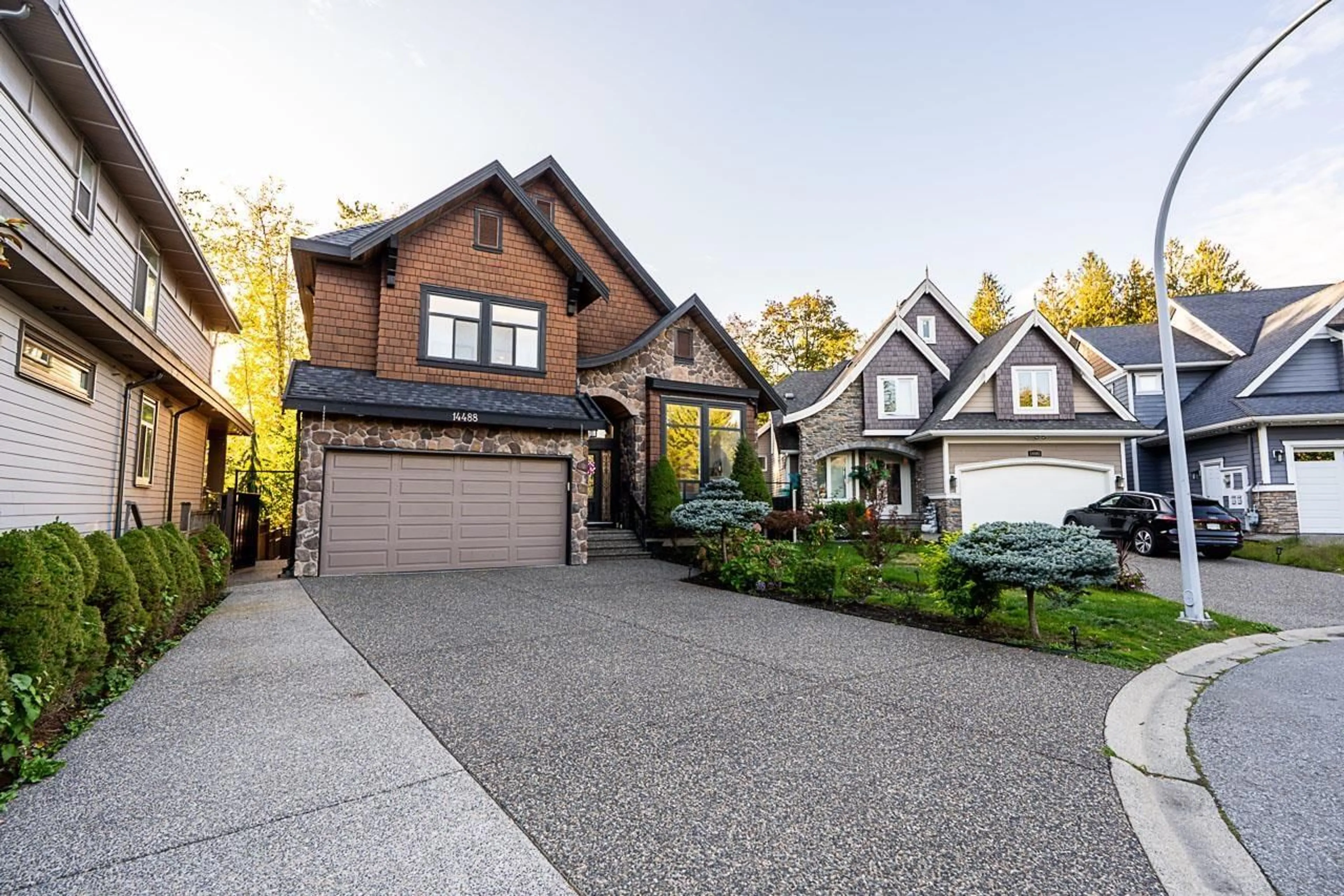Home with brick exterior material, street for 14488 59A, Surrey British Columbia V3S7B5