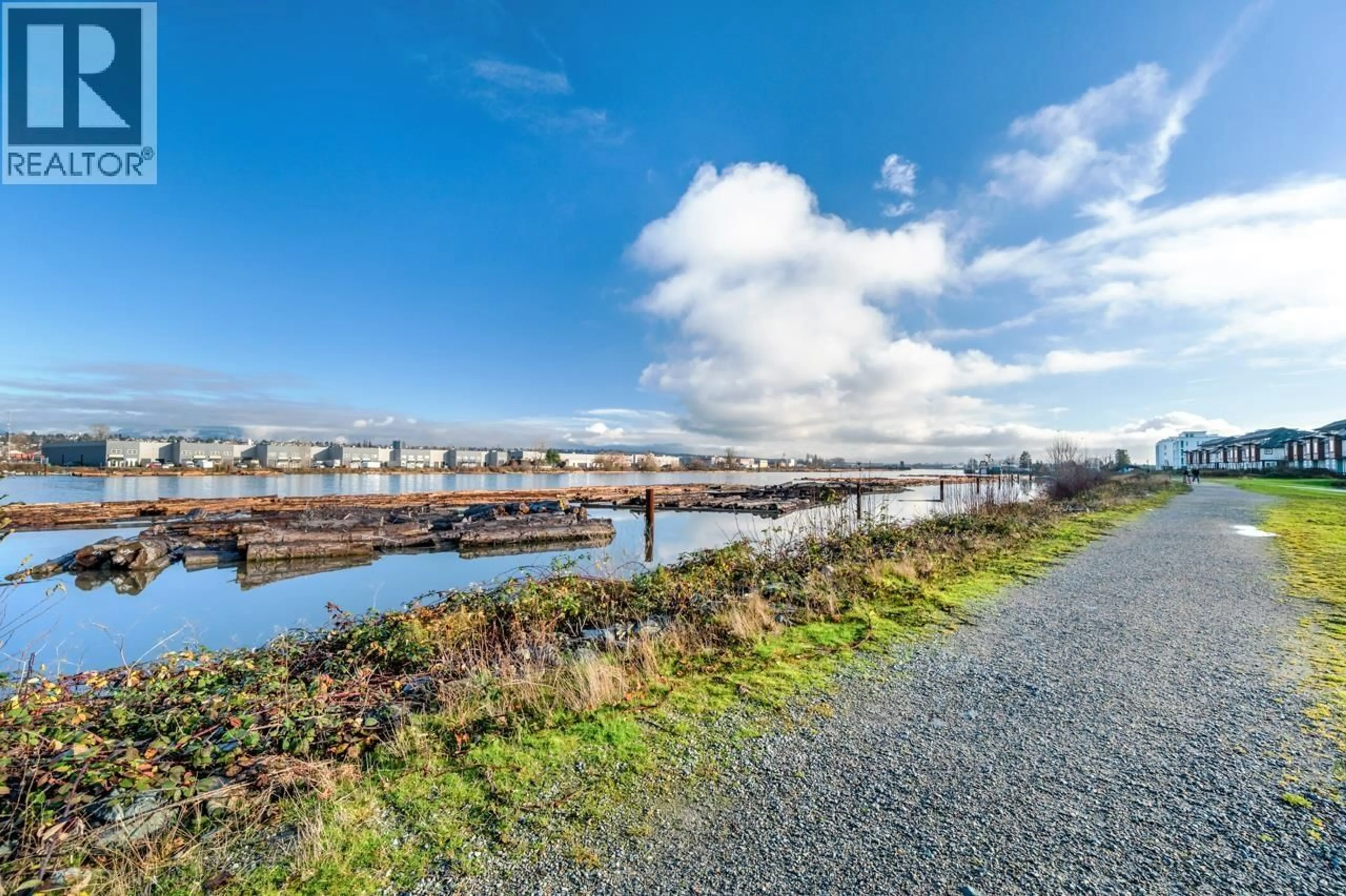 A pic from outside/outdoor area/front of a property/back of a property/a pic from drone, water/lake/river/ocean view for 45 - 10233 RIVER DRIVE, Richmond British Columbia V6X0T7