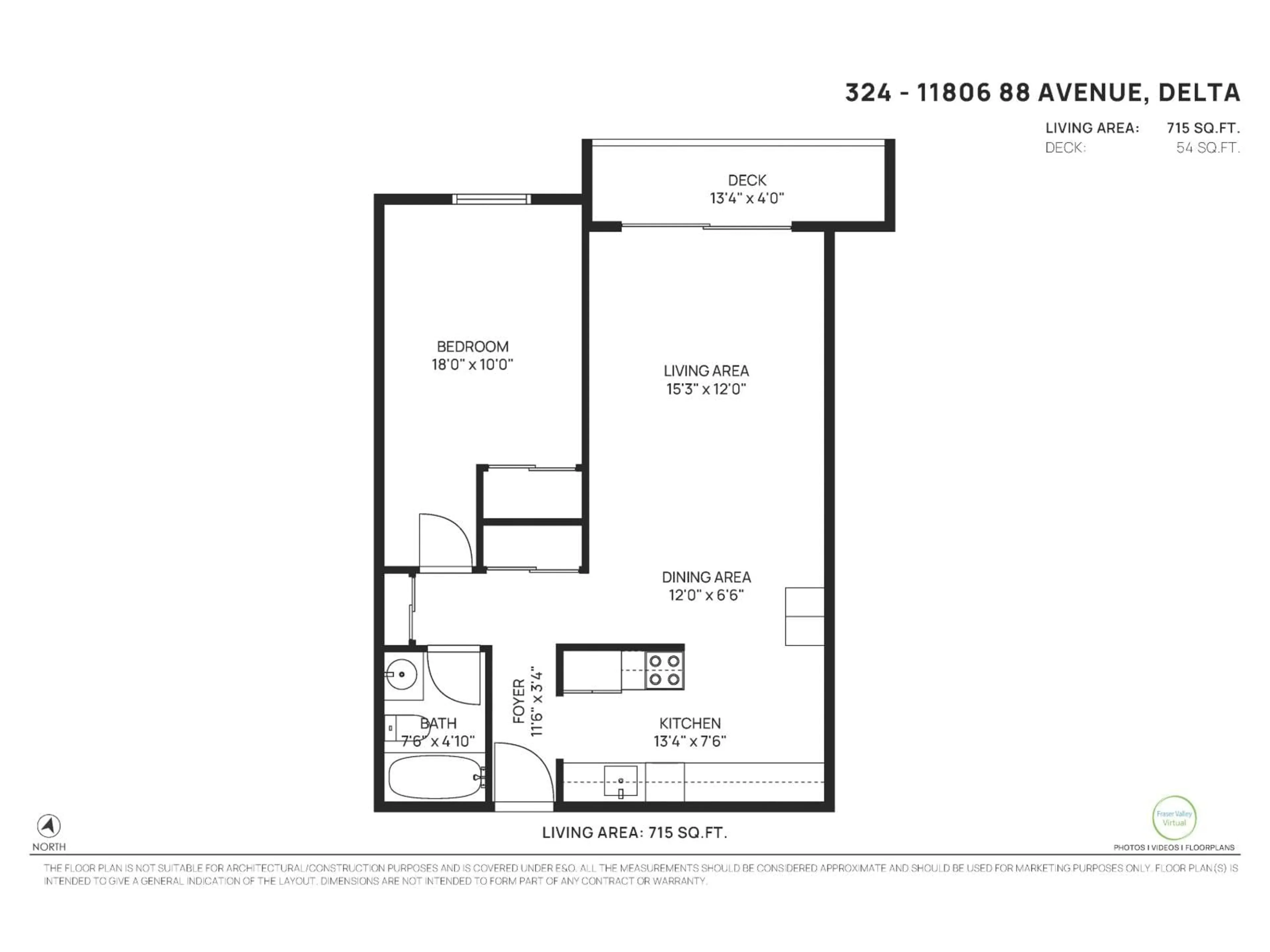 Floor plan for 324 - 11806 88, Delta British Columbia V4C3C5