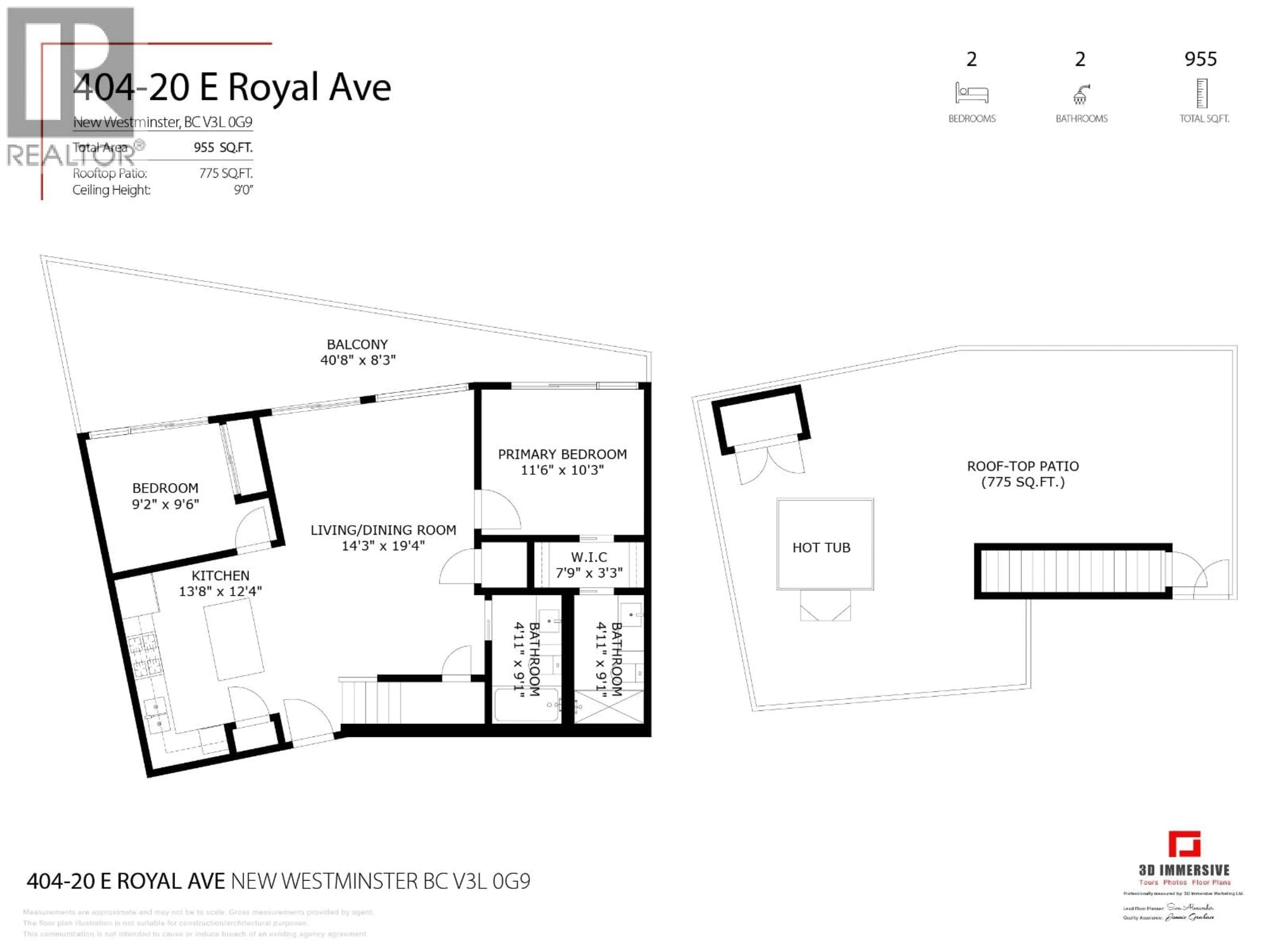 Floor plan for 404 - 20 ROYAL AVENUE, New Westminster British Columbia V3L0G9