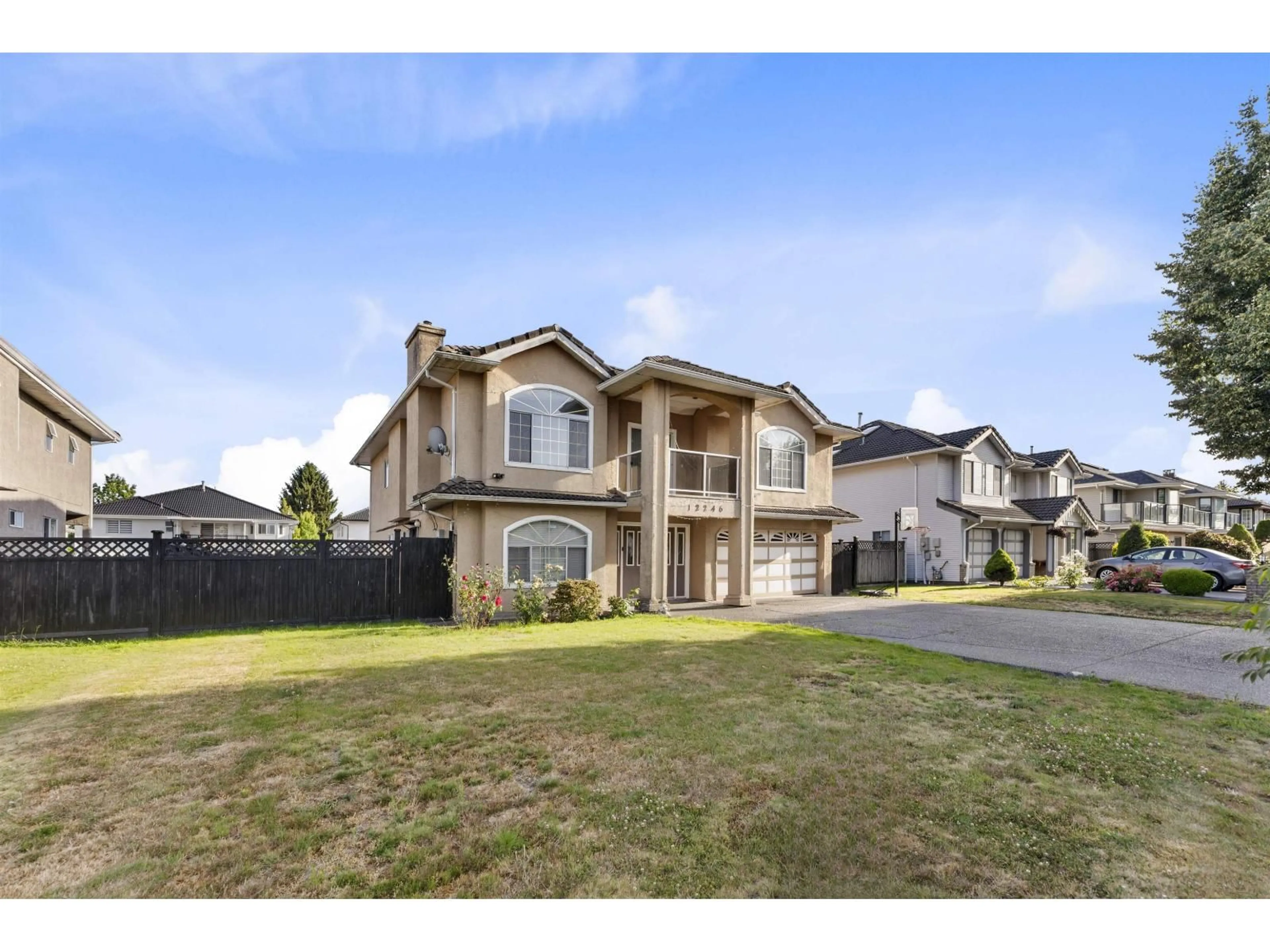 A pic from outside/outdoor area/front of a property/back of a property/a pic from drone, street for 12246 64A, Surrey British Columbia V3W3R8