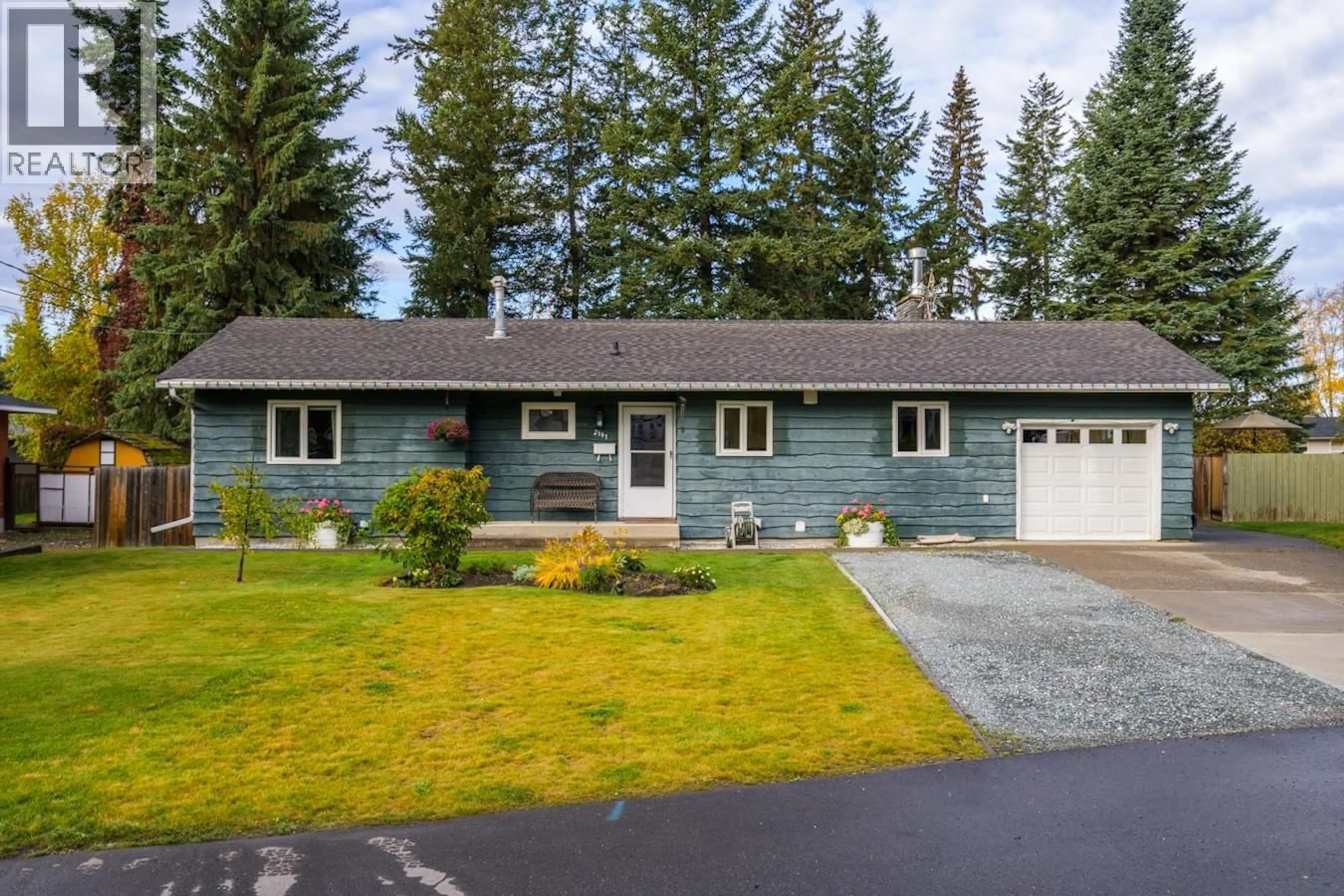 Home with vinyl exterior material, street for 2141 GREGORY PLACE, Prince George British Columbia V2K1C1