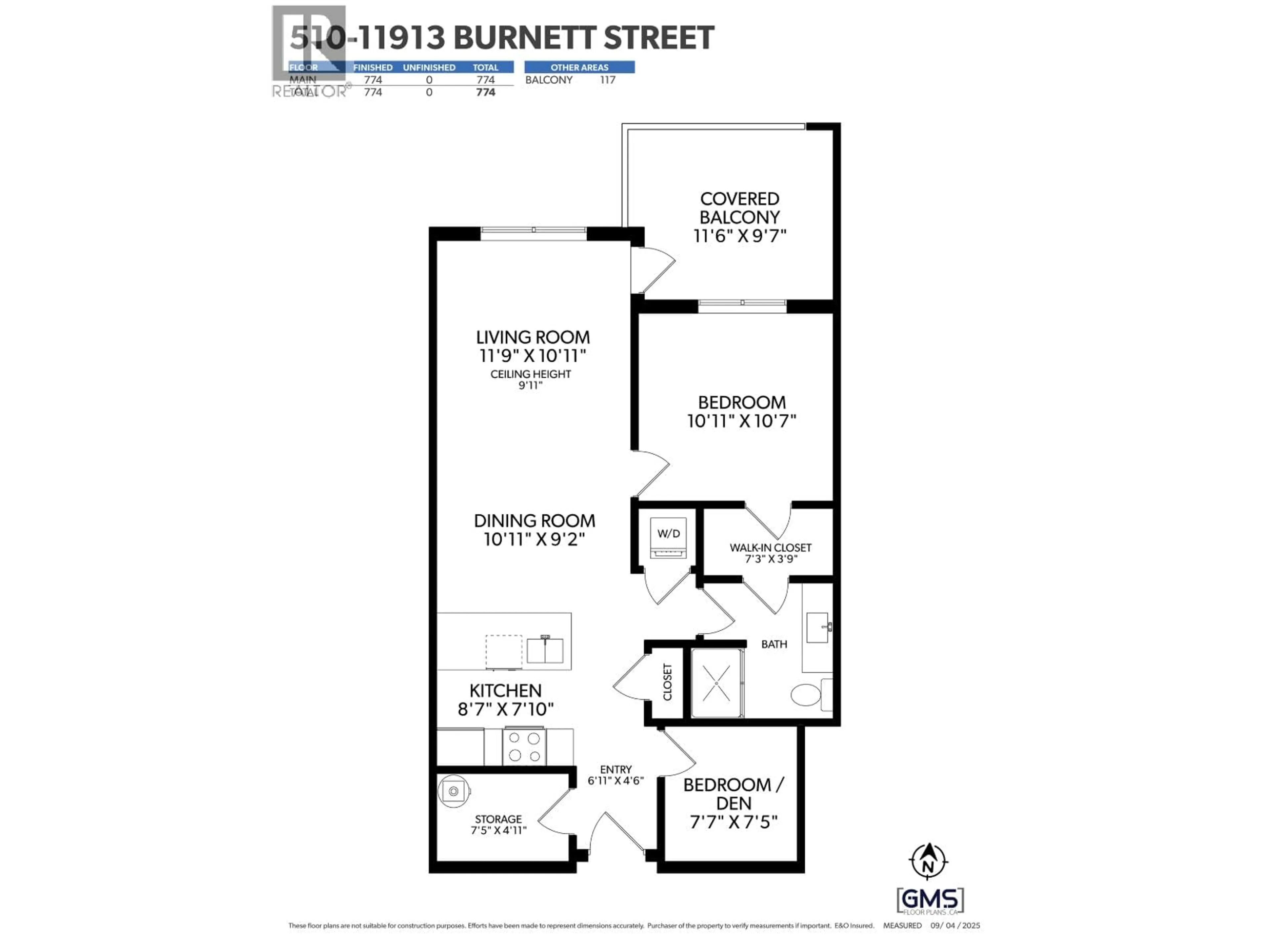 Floor plan for 510 - 11913 BURNETT STREET, Maple Ridge British Columbia V2X4N1