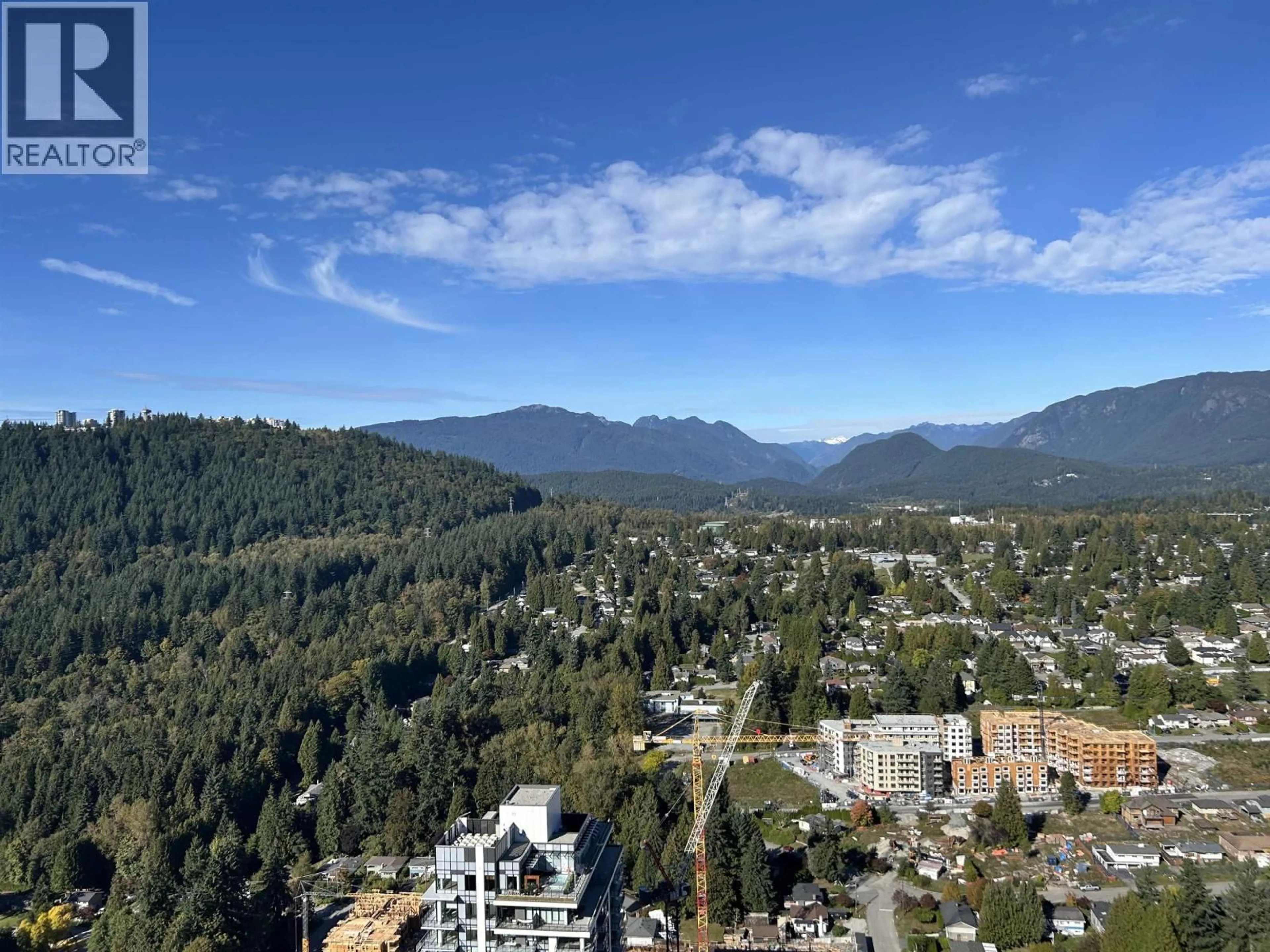 A pic from outside/outdoor area/front of a property/back of a property/a pic from drone, mountain view for 4303 - 567 CLARKE ROAD, Coquitlam British Columbia V3J0K7