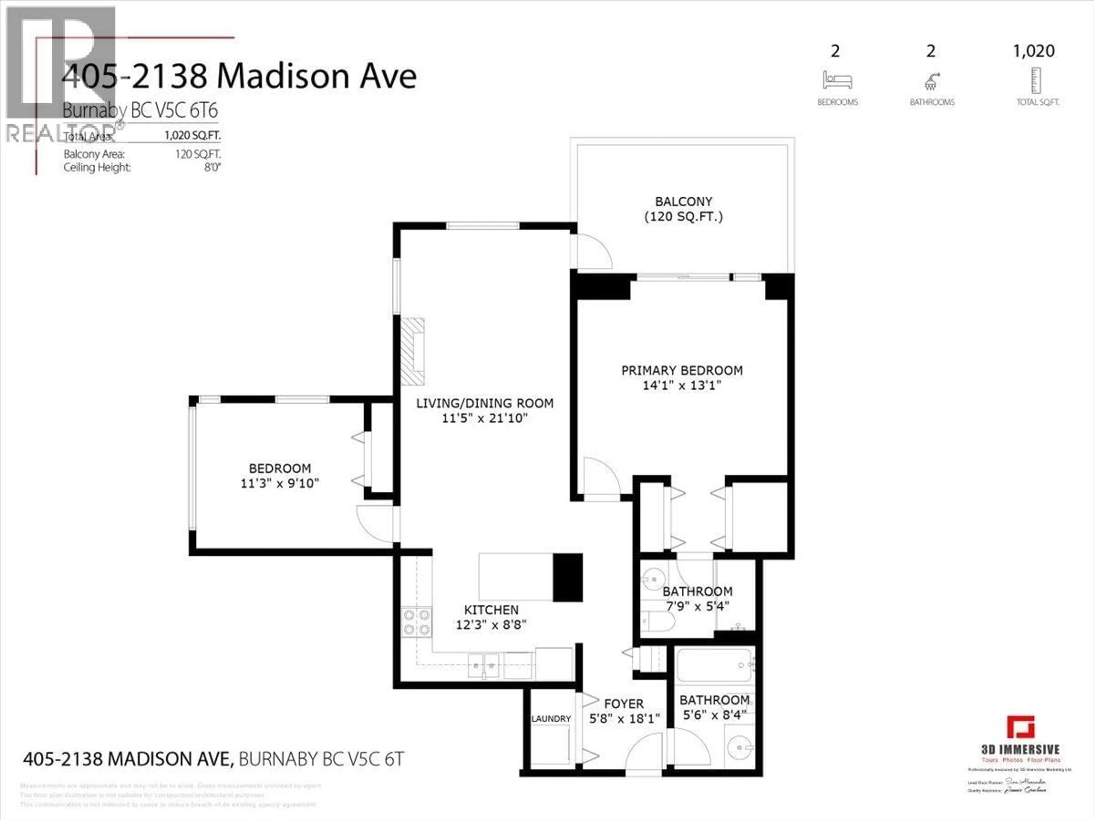 Floor plan for 405 - 2138 MADISON AVENUE, Burnaby British Columbia V5C6T6