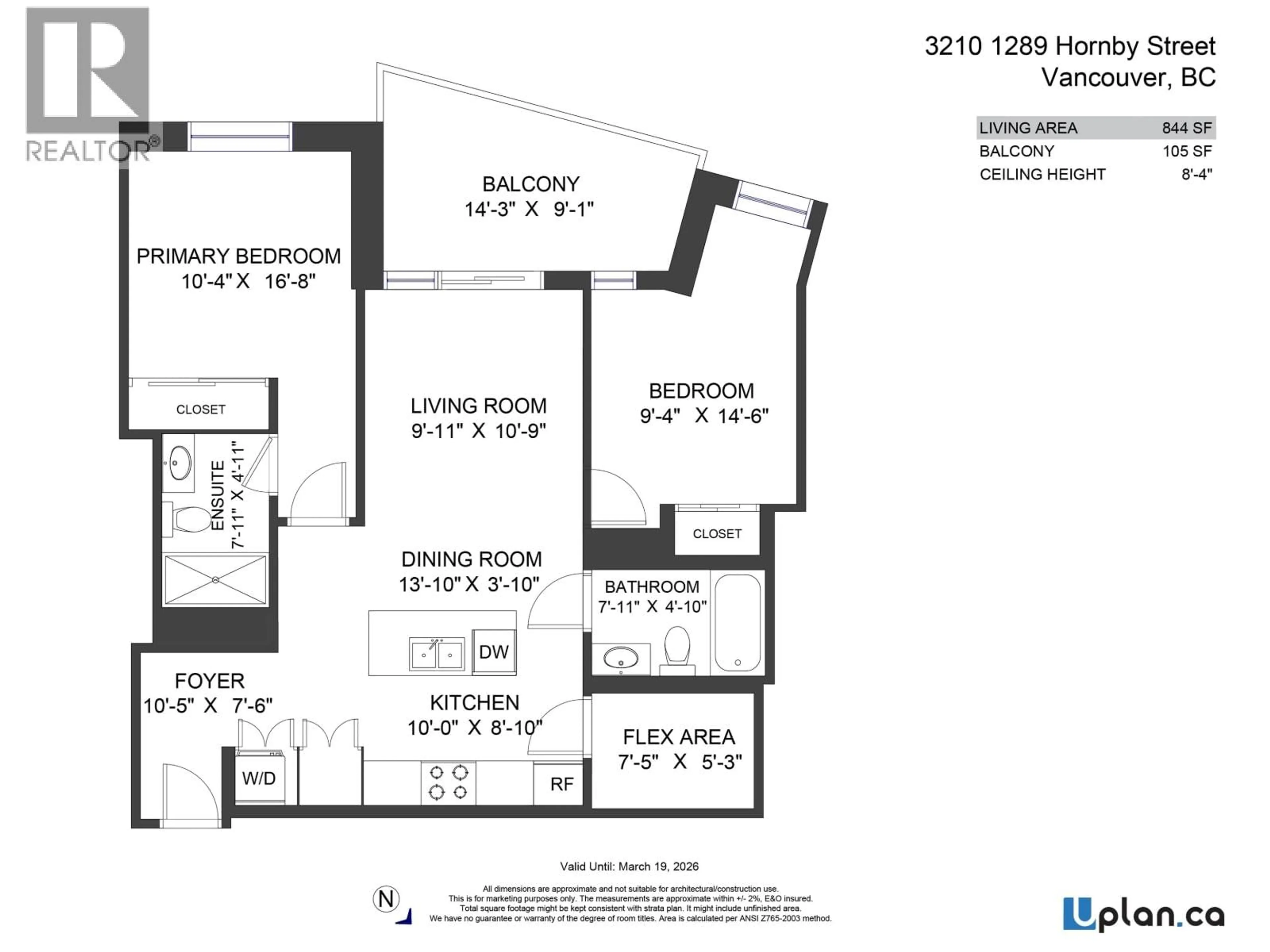 Floor plan for 3210 - 1289 HORNBY STREET, Vancouver British Columbia V6Z0G7