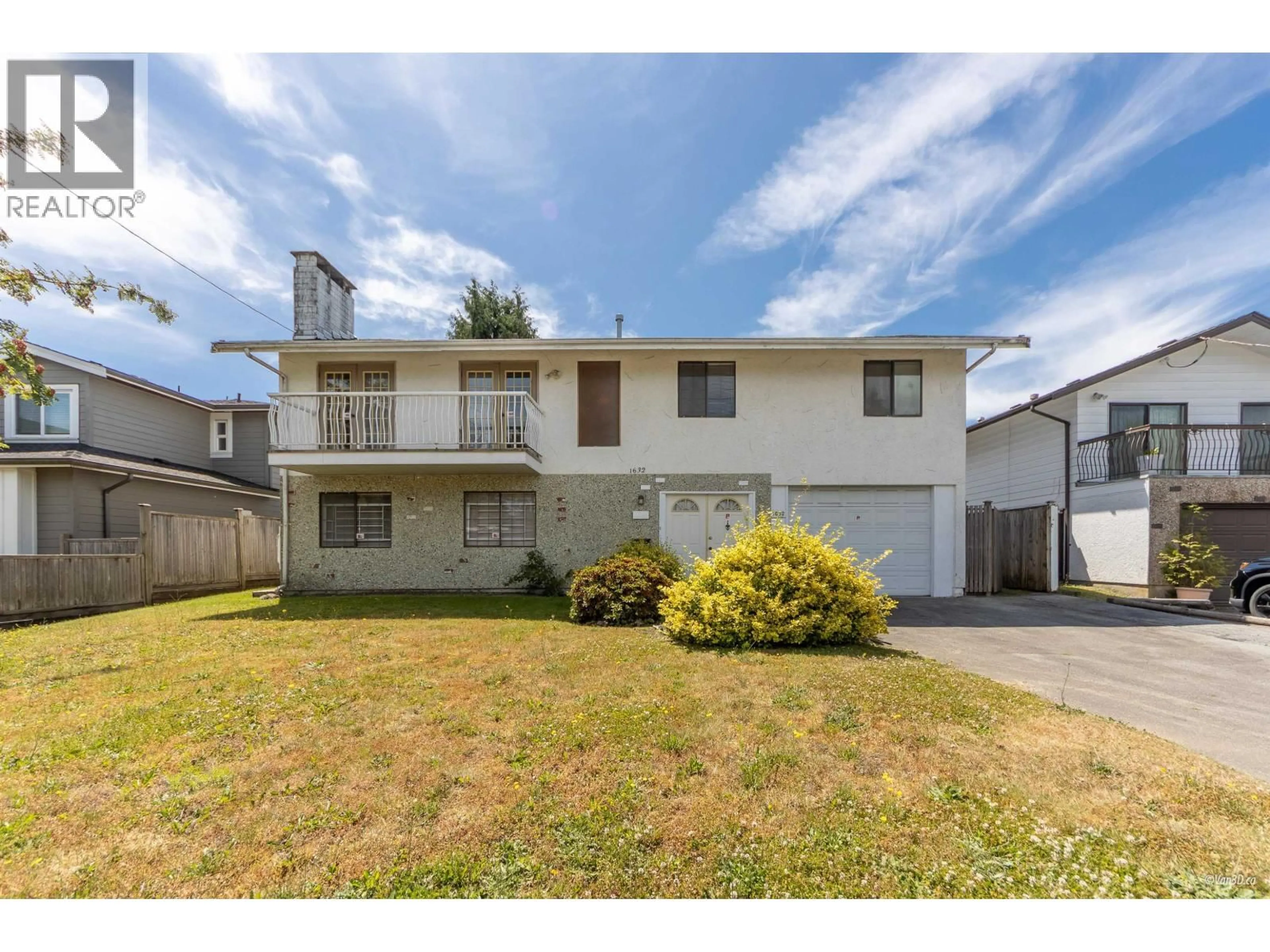 Home with vinyl exterior material, street for 1632 COMO LAKE AVENUE, Coquitlam British Columbia V3J3P6