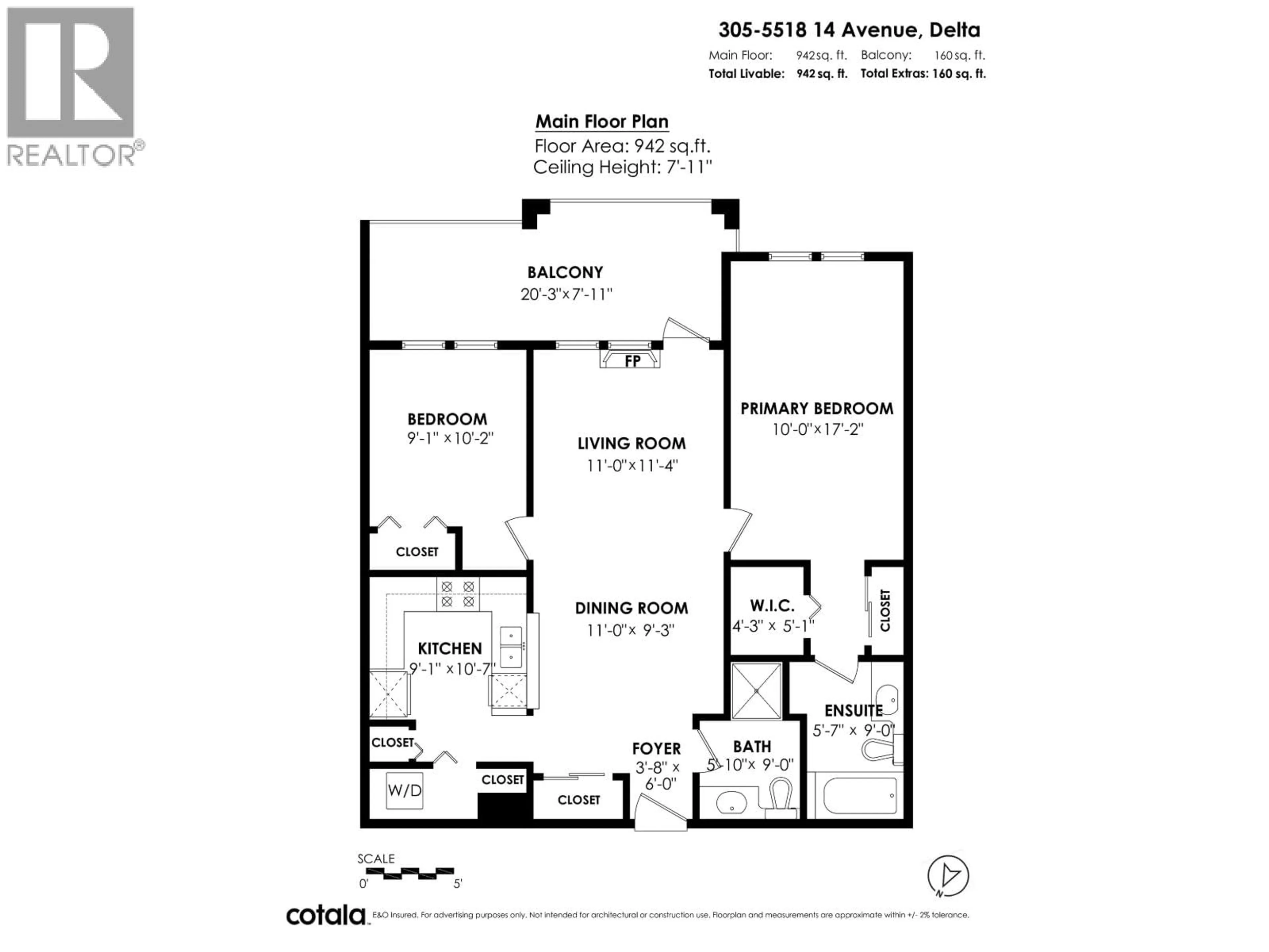 Floor plan for 305 - 5518 14 AVENUE, Delta British Columbia V4M4E9