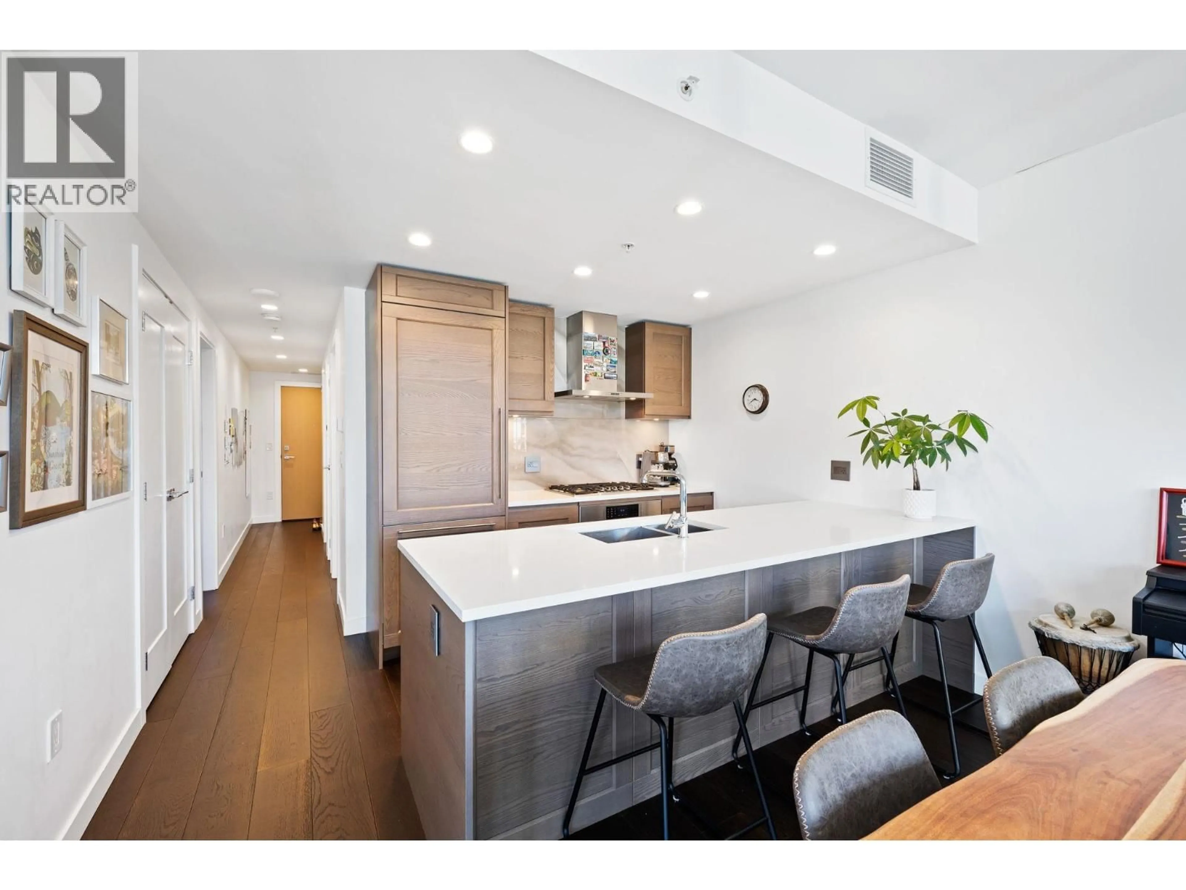 Open concept kitchen, wood/laminate floor for 1603 - 5629 BIRNEY AVENUE, Vancouver British Columbia V6S0L5