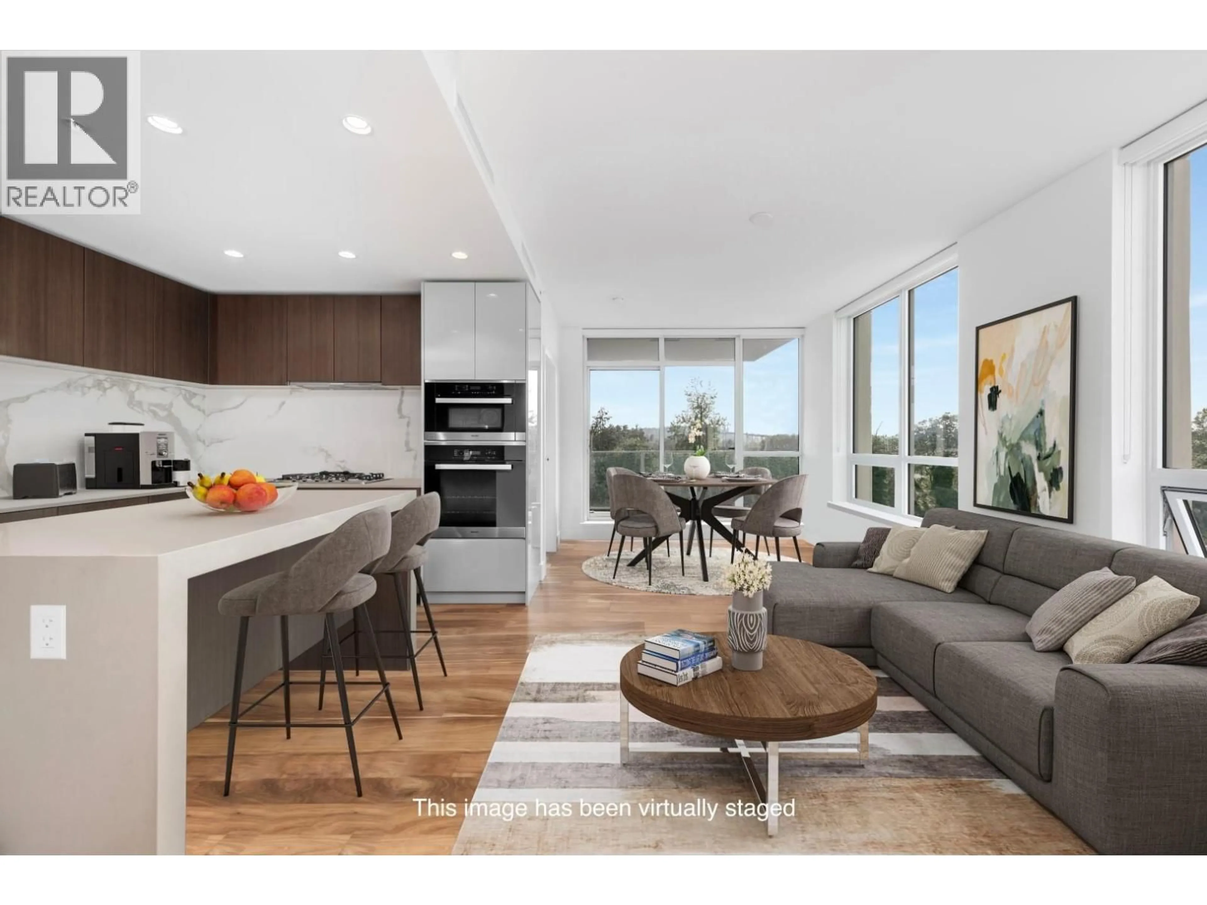 Open concept kitchen, wood/laminate floor for 606 - 1632 LIONS GATE LANE, North Vancouver British Columbia V7P0E2
