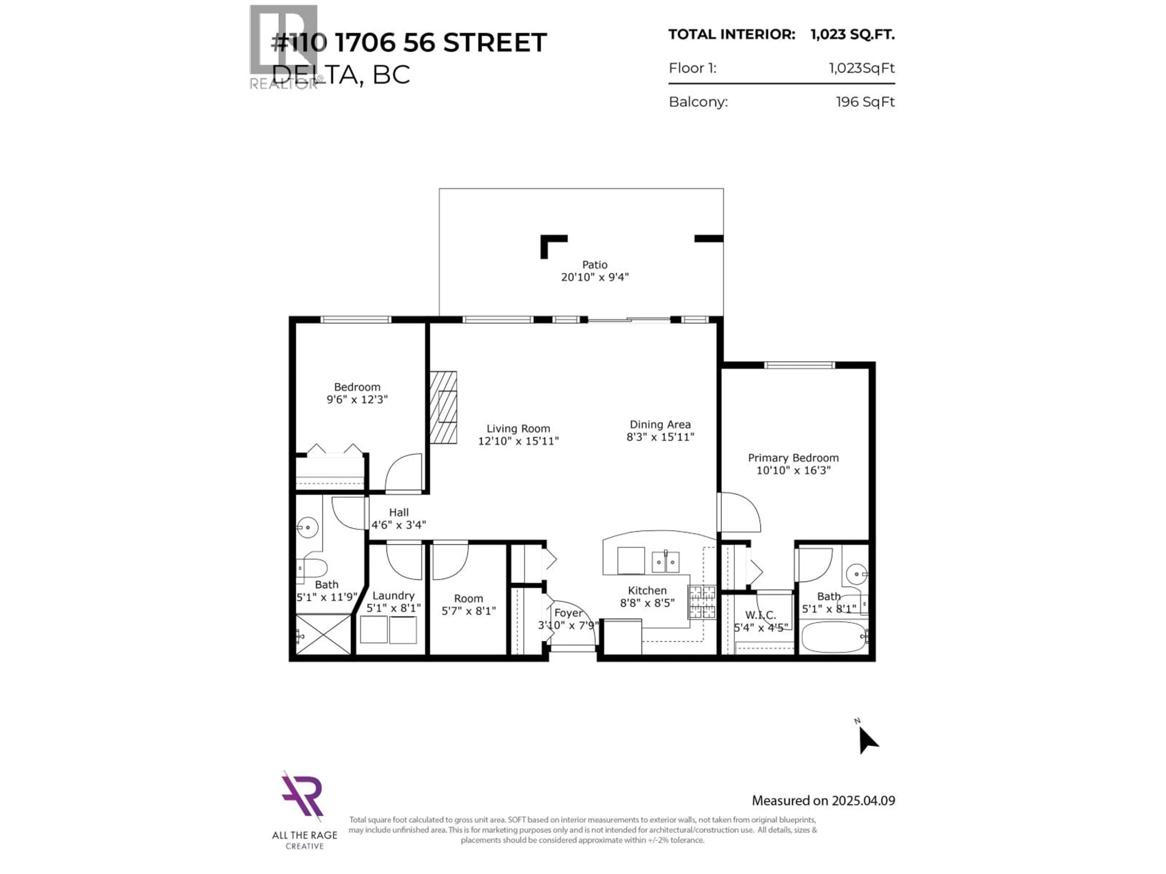 Floor plan for 110 - 1706 56 STREET, Delta British Columbia V4L2R3