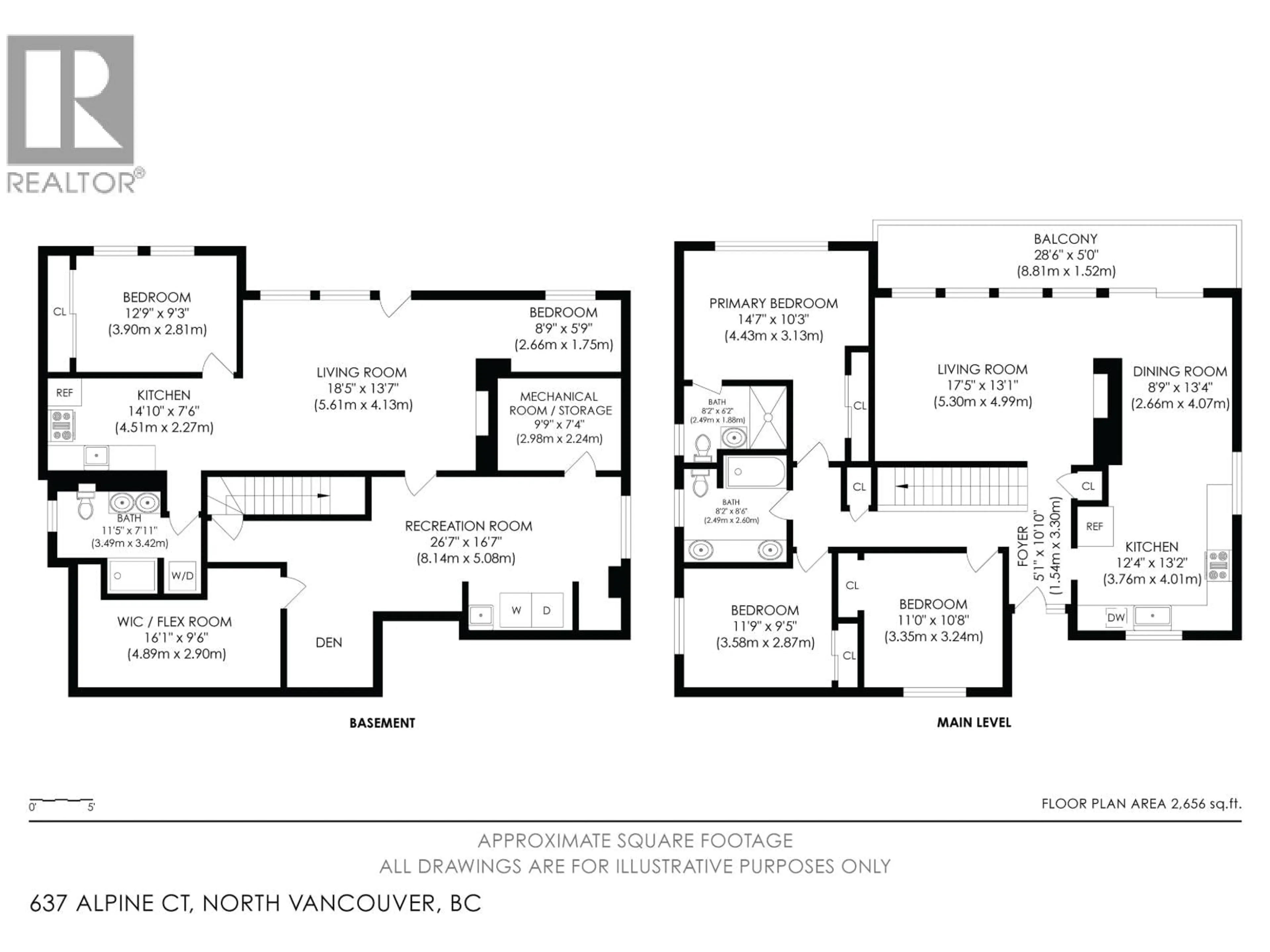 Floor plan for 637 ALPINE COURT, North Vancouver British Columbia V7R2L7