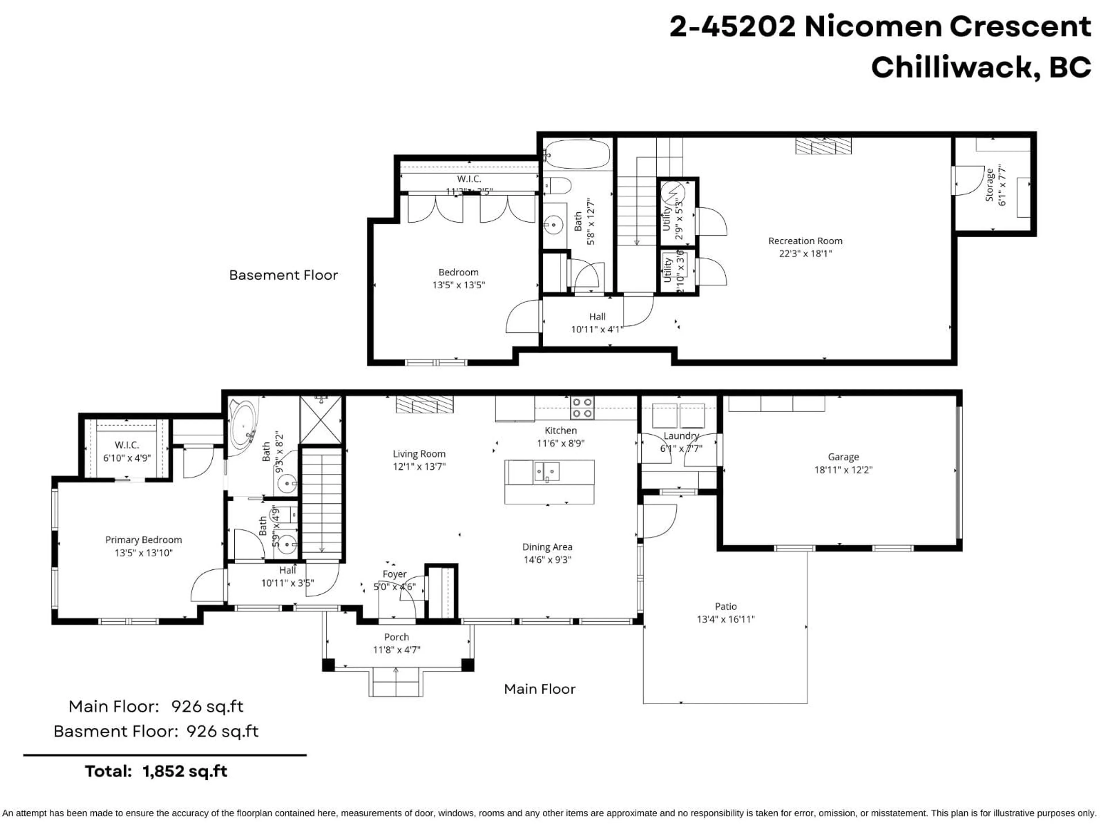 Floor plan for 2 - 45202 NICOMEN CRESCENT, Chilliwack British Columbia V2R0R2