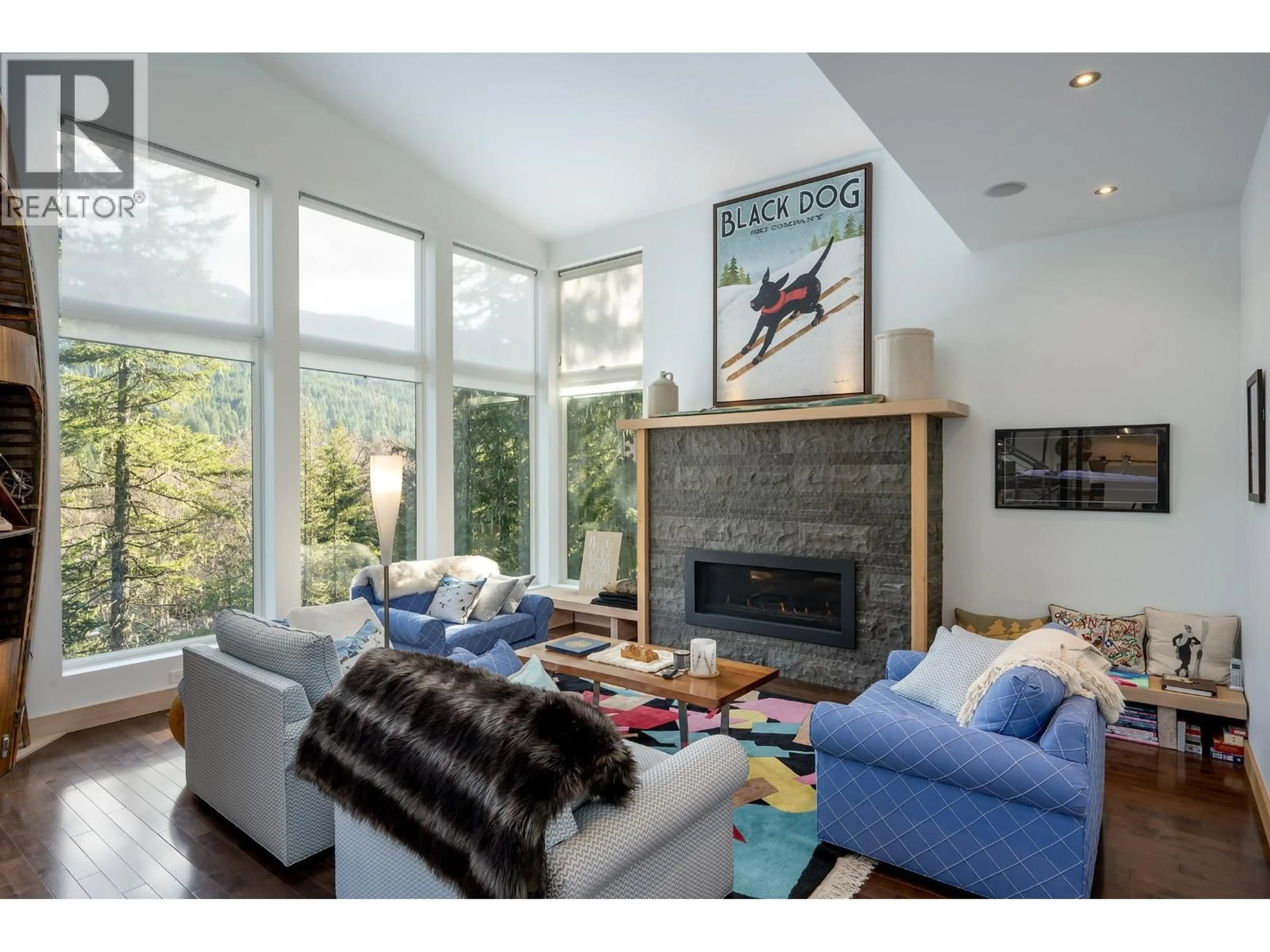 Living room with furniture, wood/laminate floor for 5221 JORDAN LANE, Whistler British Columbia V8E1J5