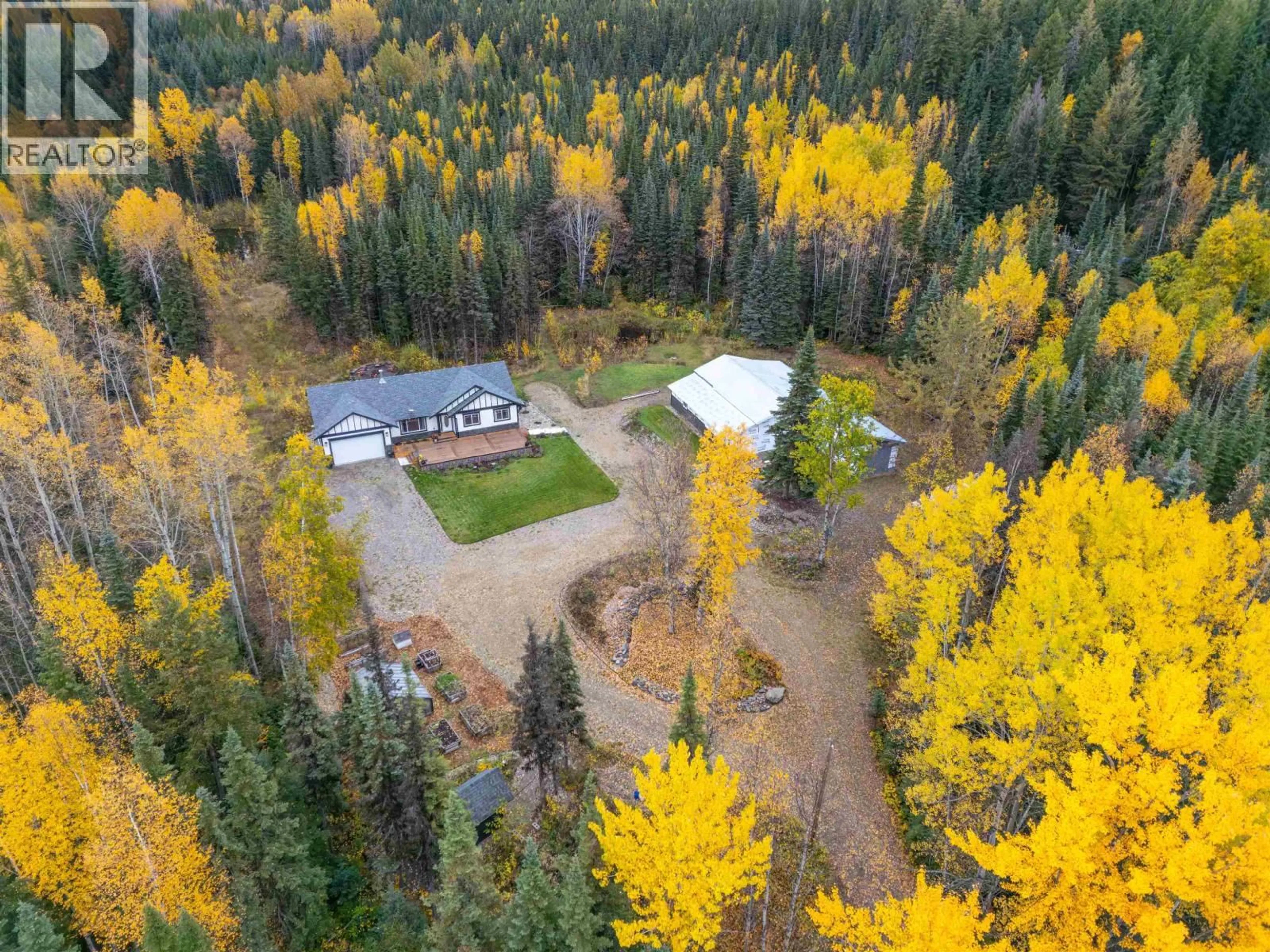 A pic from outside/outdoor area/front of a property/back of a property/a pic from drone, forest/trees view for 13562 KLEIN ROAD, Prince George British Columbia V2N6A8
