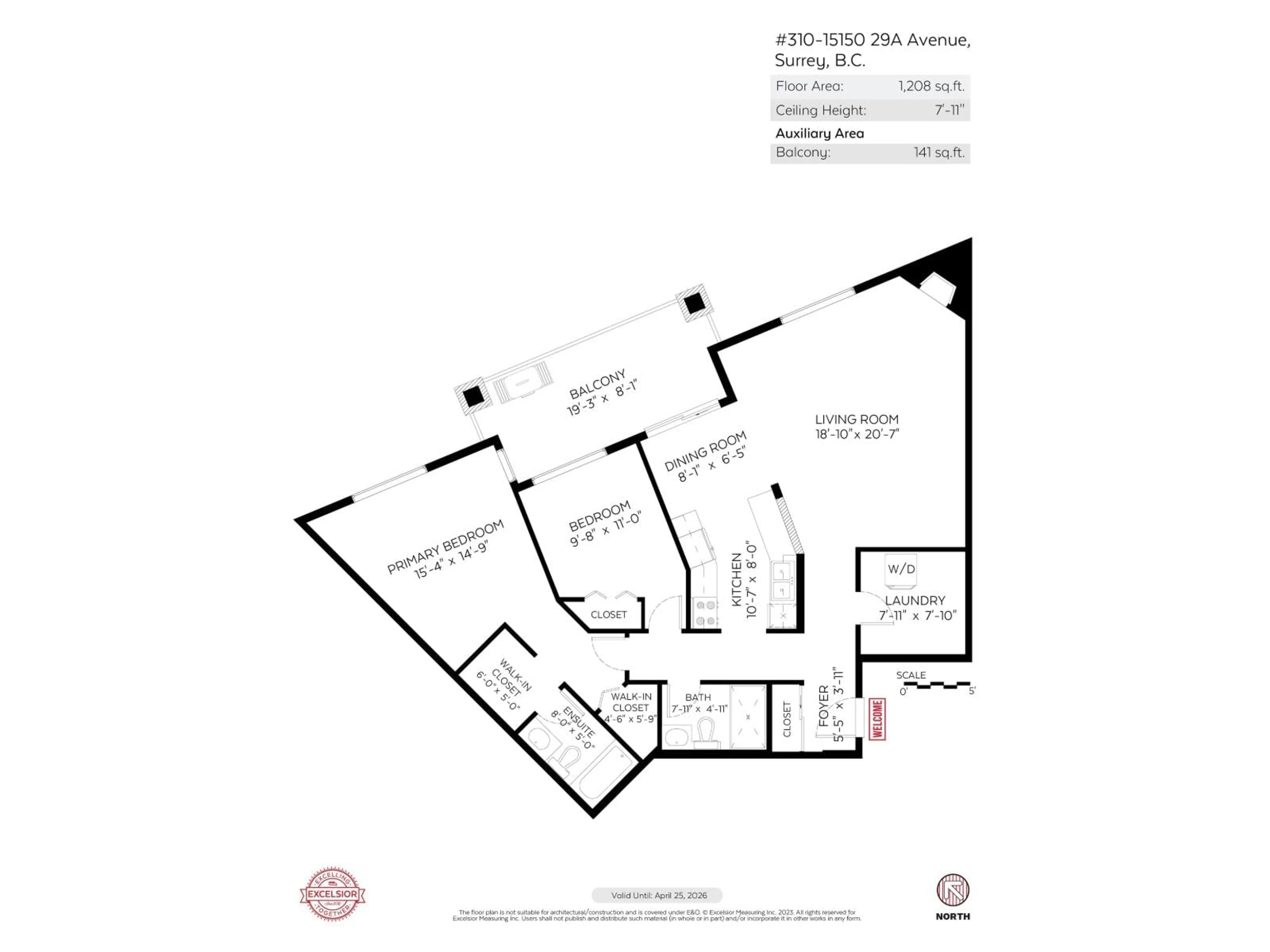 Floor plan for 310 - 15150 29A, Surrey British Columbia V4P3B1