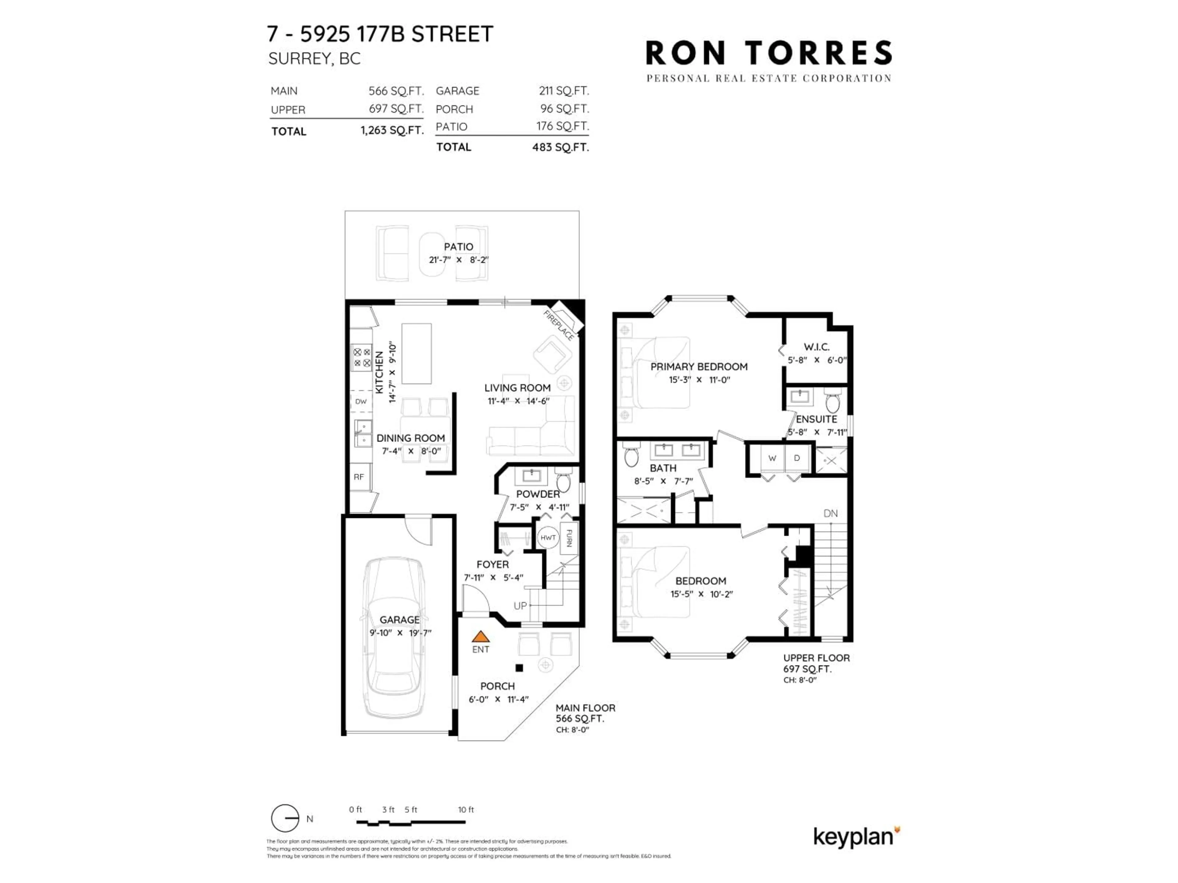 Floor plan for 7 - 5925 177B, Surrey British Columbia V3S4J7