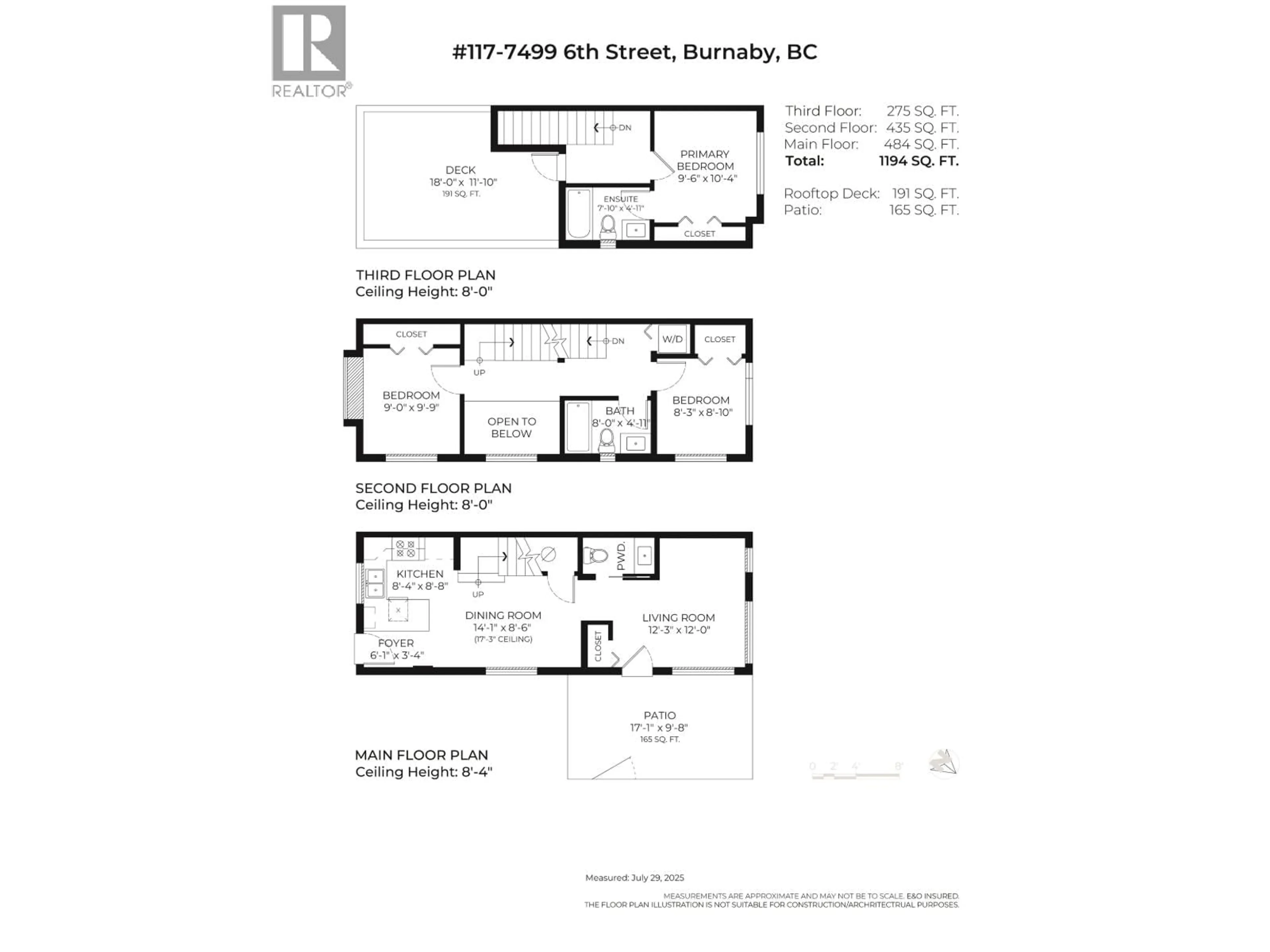 Floor plan for 117 - 7499 6TH STREET, Burnaby British Columbia V3N0G3