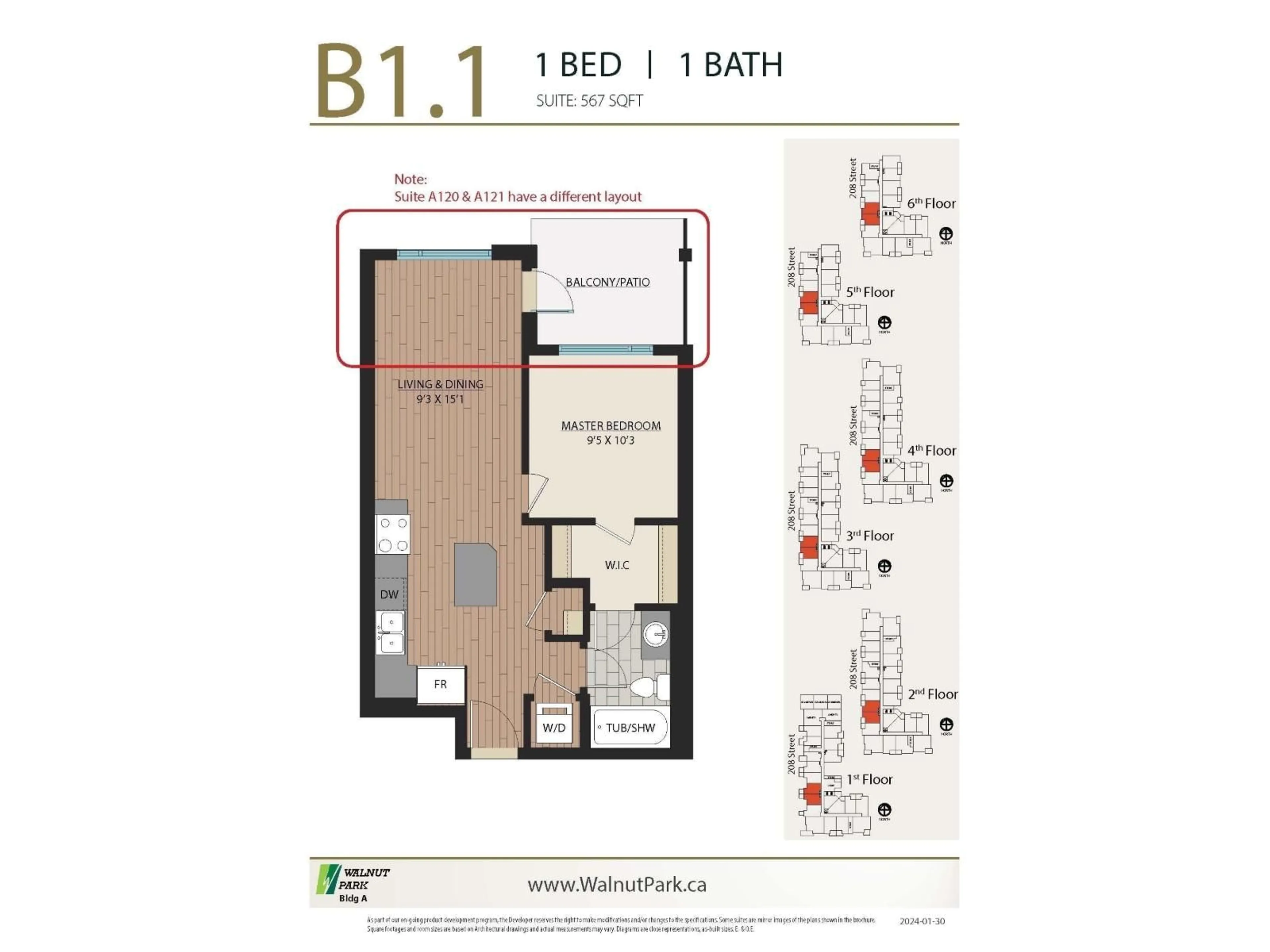 Floor plan for A120 - 8233 208B, Langley British Columbia V0V0V0