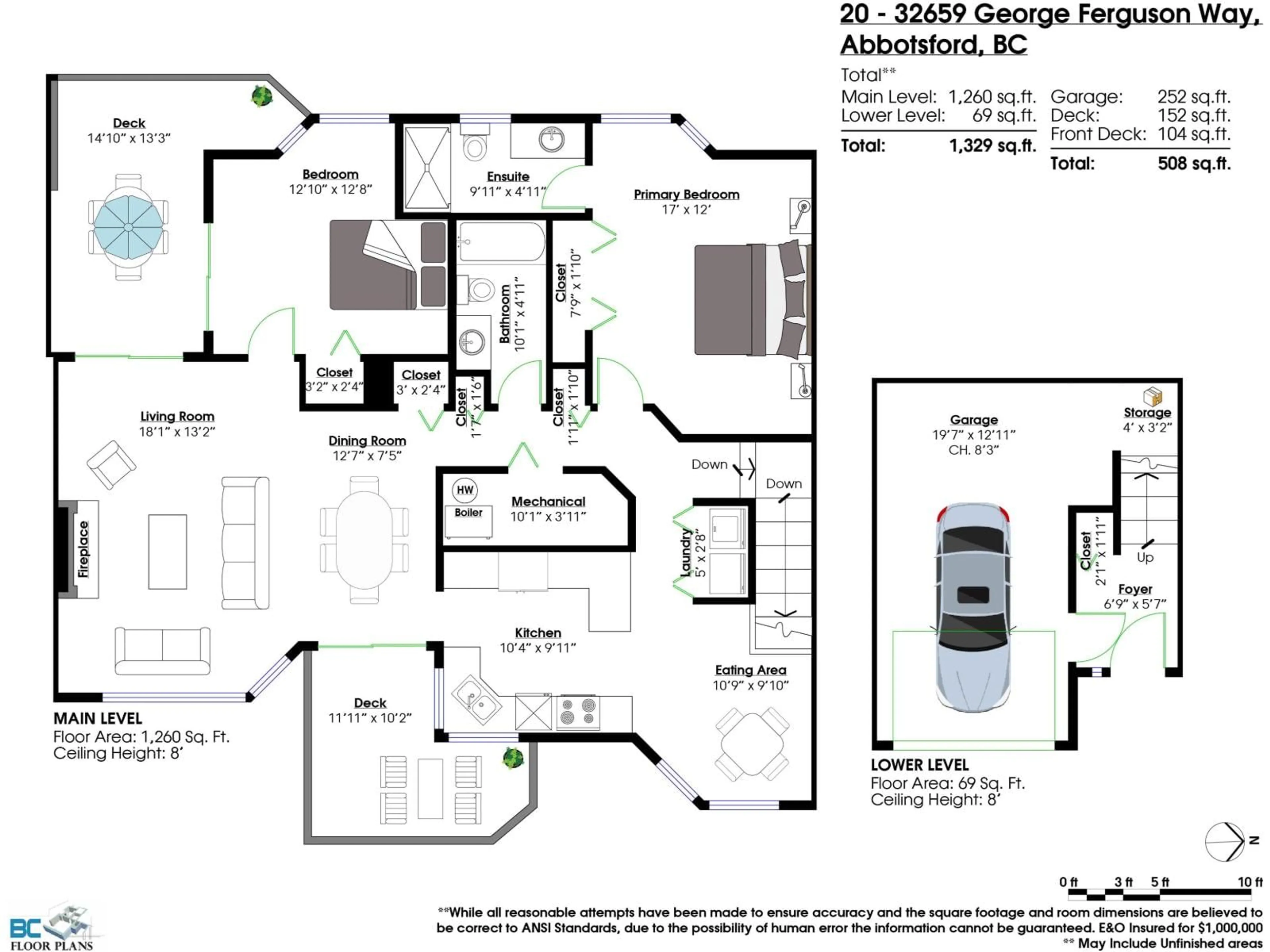 Floor plan for 20 - 32659 GEORGE FERGUSON, Abbotsford British Columbia V2T4E4