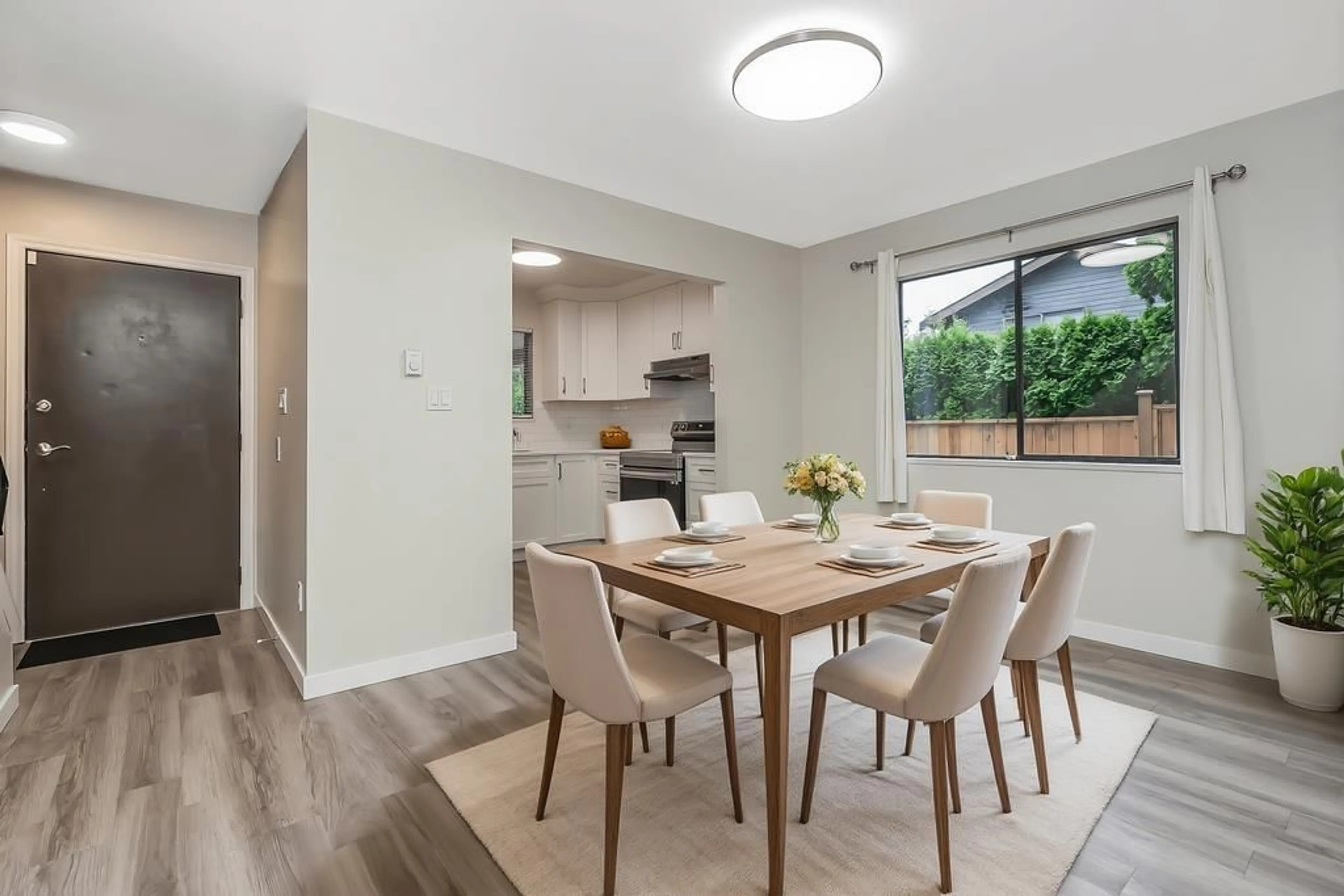 Dining room, wood/laminate floor for 6601 134, Surrey British Columbia V3W4S1
